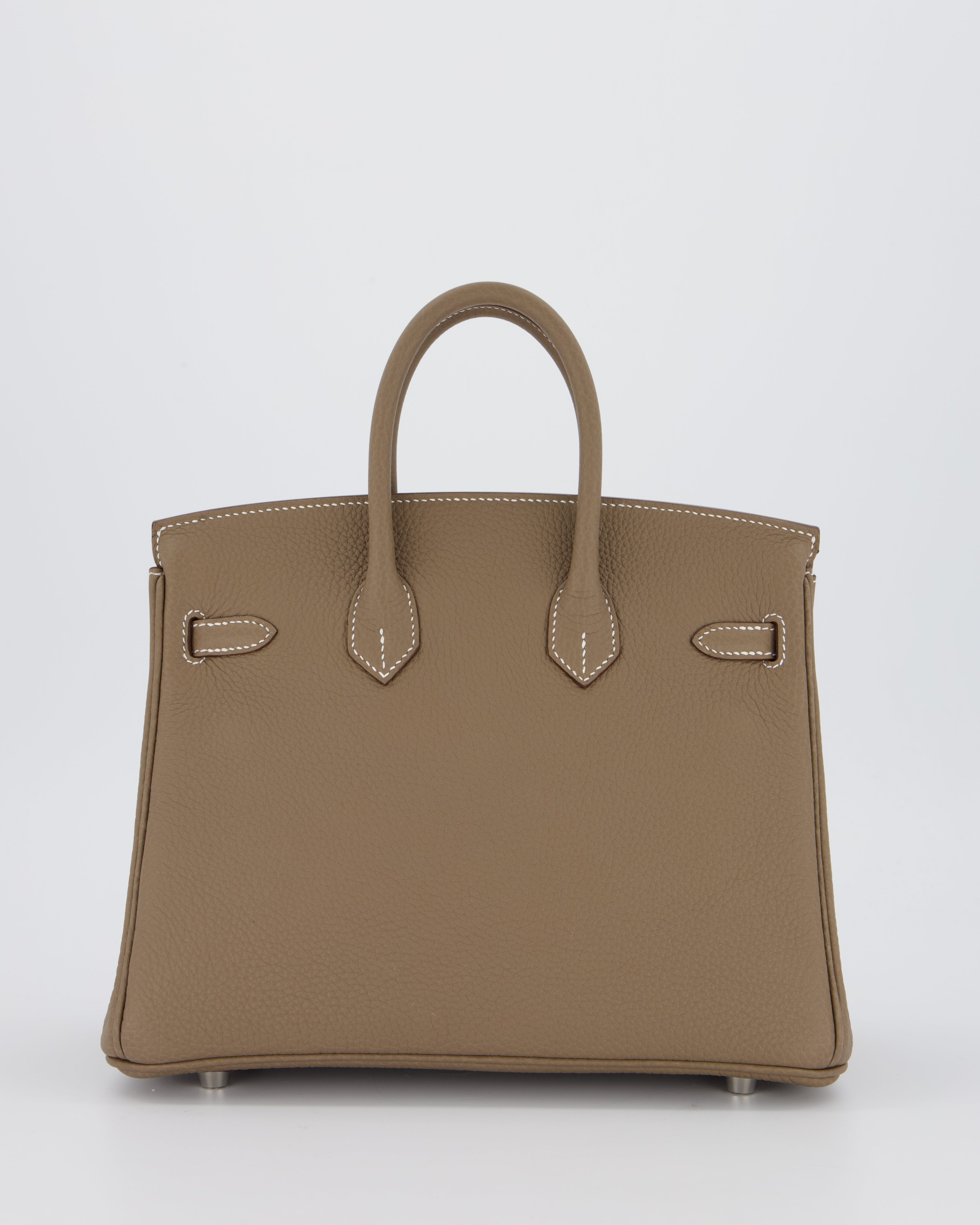 Hermès Birkin 25 Retourne Bag in Etoupe Togo Leather with Palladium Hardware