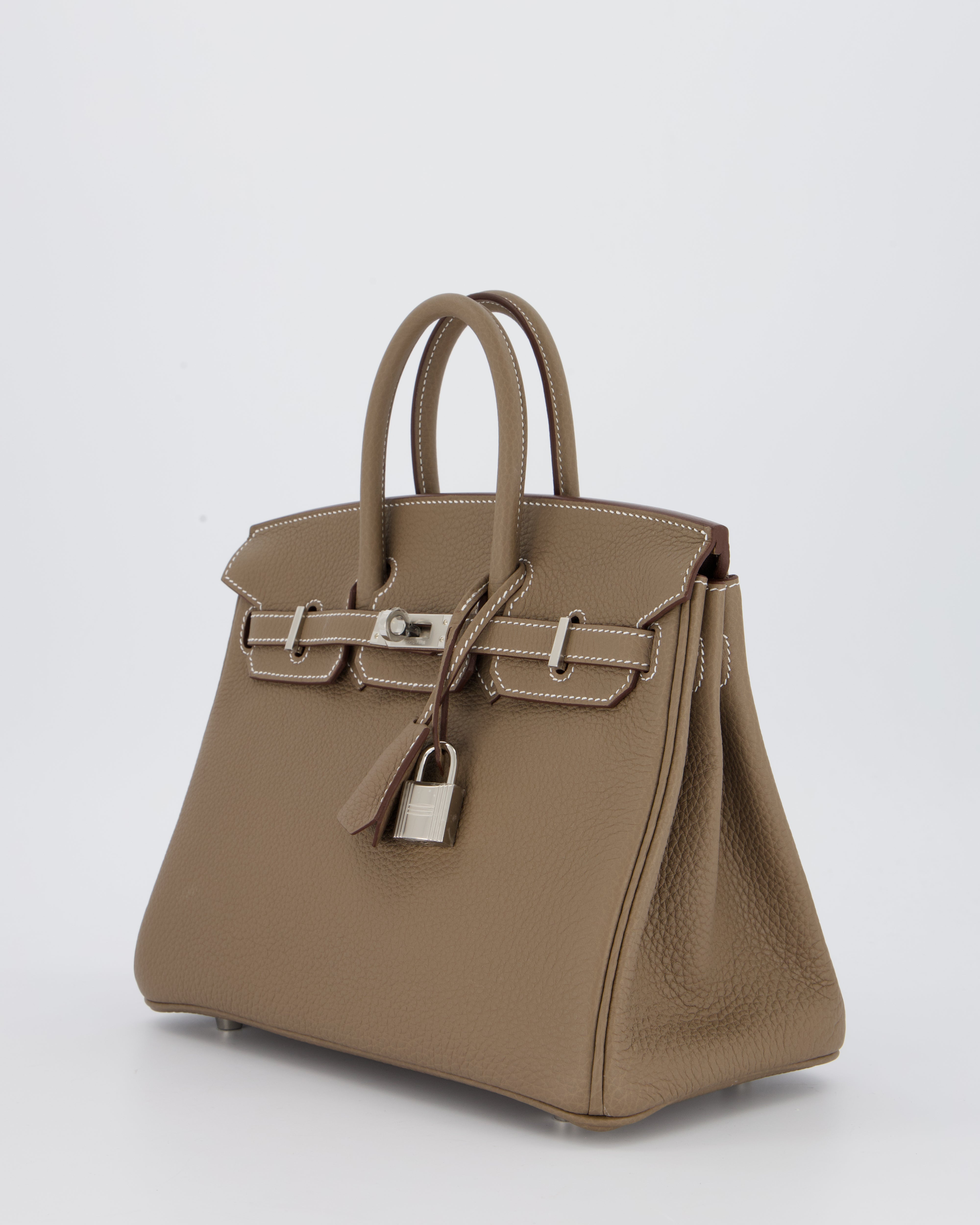 Hermès Birkin 25 Retourne Bag in Etoupe Togo Leather with Palladium Hardware