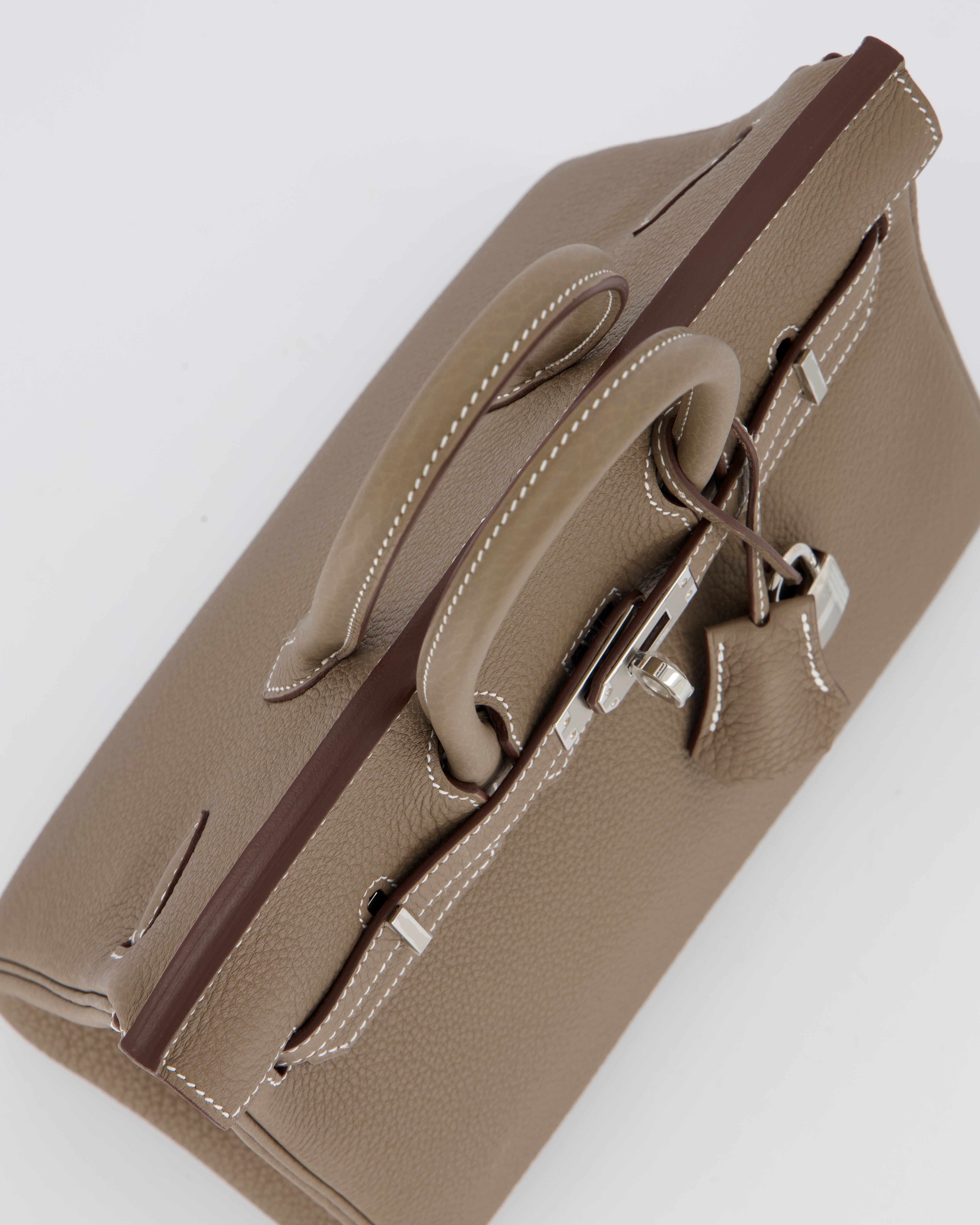 Hermès Birkin 25 Retourne Bag in Etoupe Togo Leather with Palladium Hardware