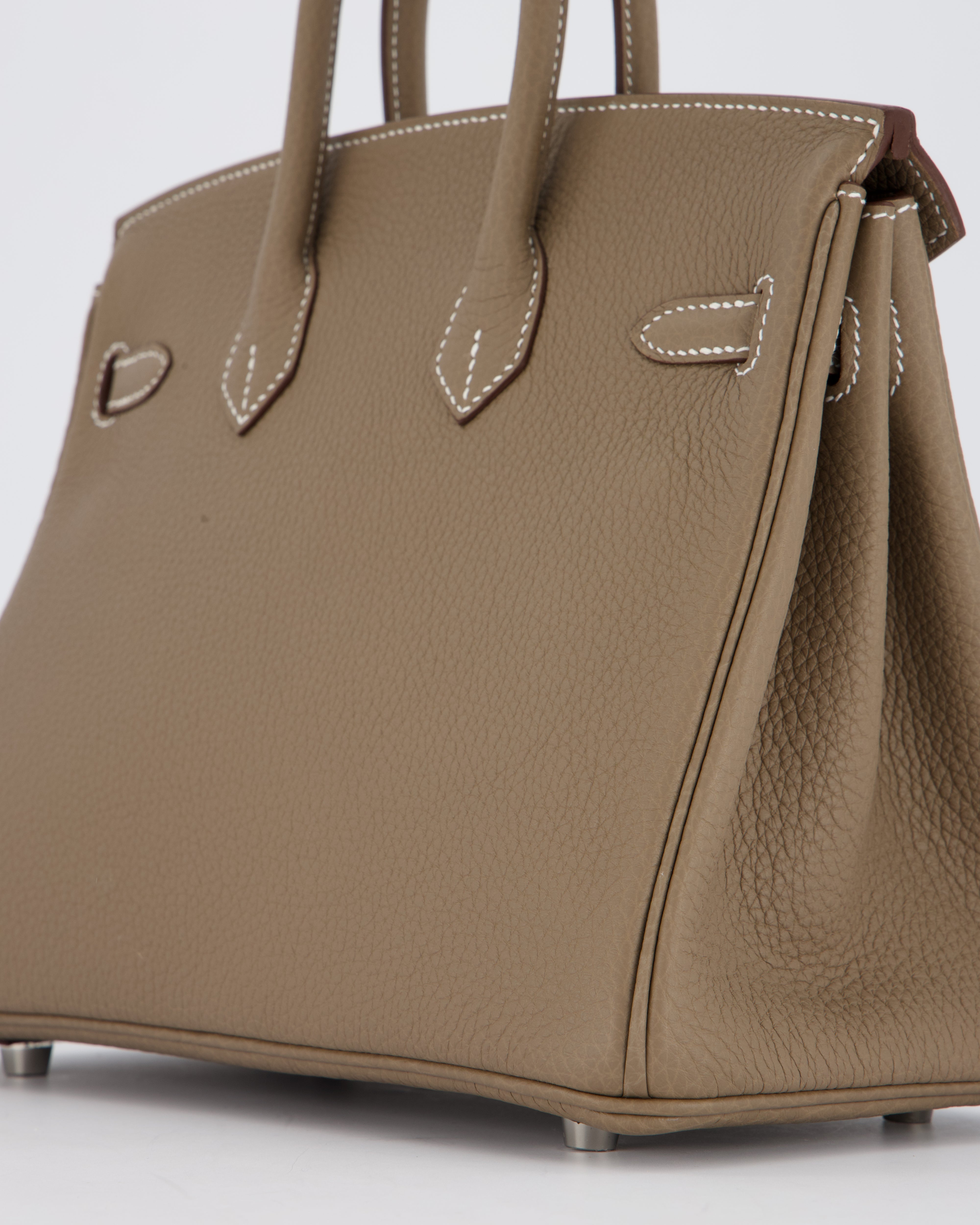 Hermès Birkin 25 Retourne Bag in Etoupe Togo Leather with Palladium Hardware