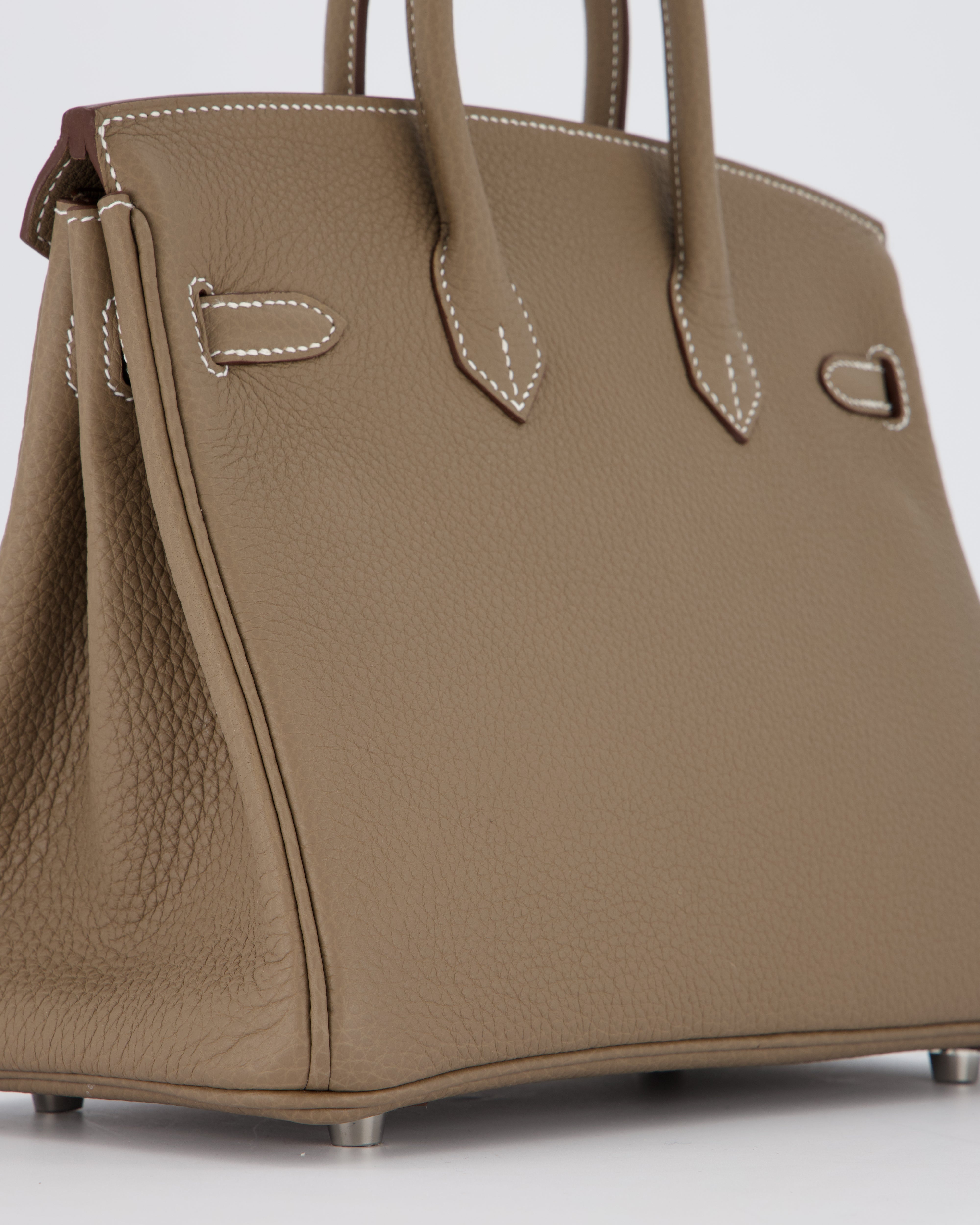 Hermès Birkin 25 Retourne Bag in Etoupe Togo Leather with Palladium Hardware