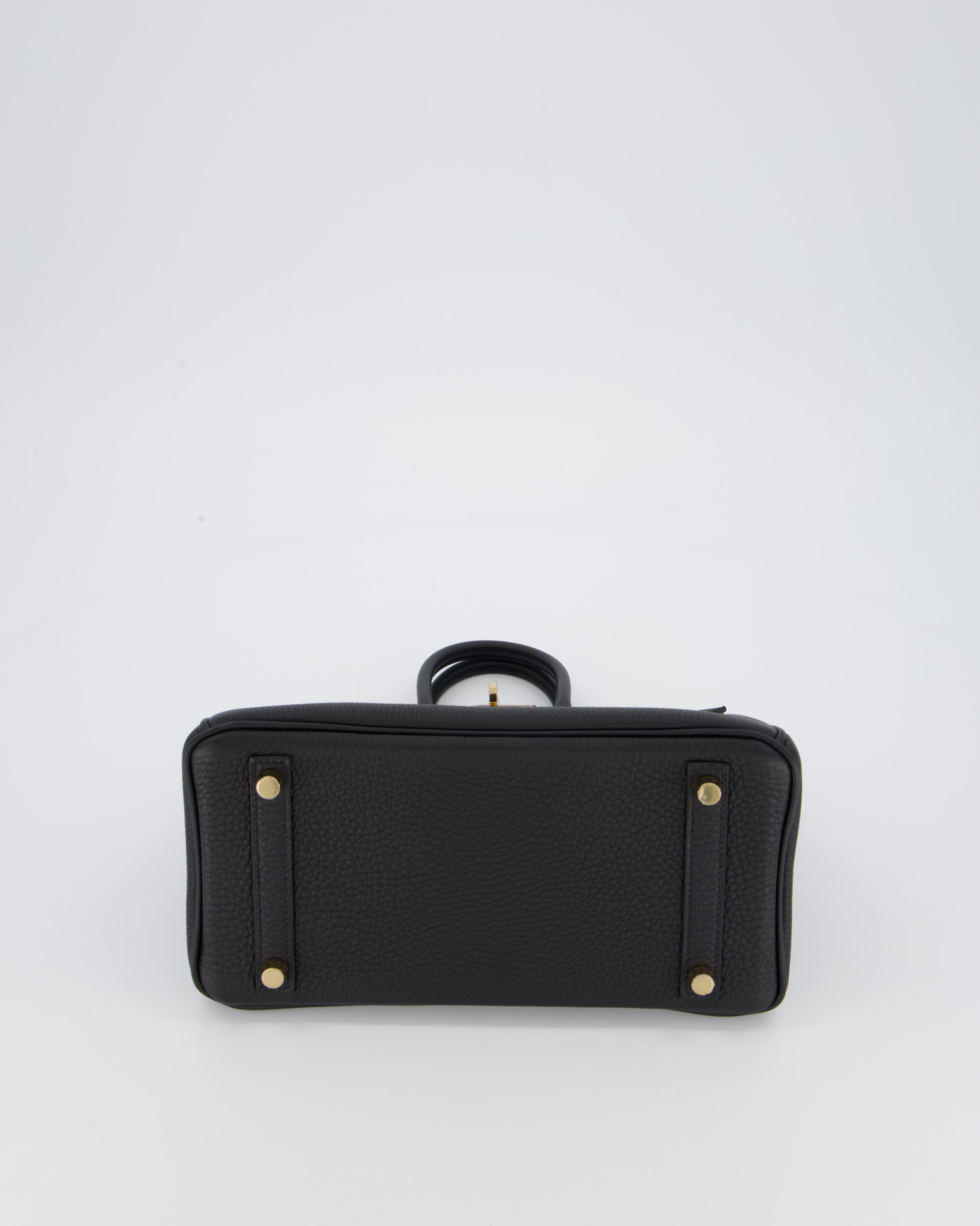 *SUPER RARE* Hermès Birkin 25 Retourne Bag in Noir Togo Leather with Permabrass Hardware