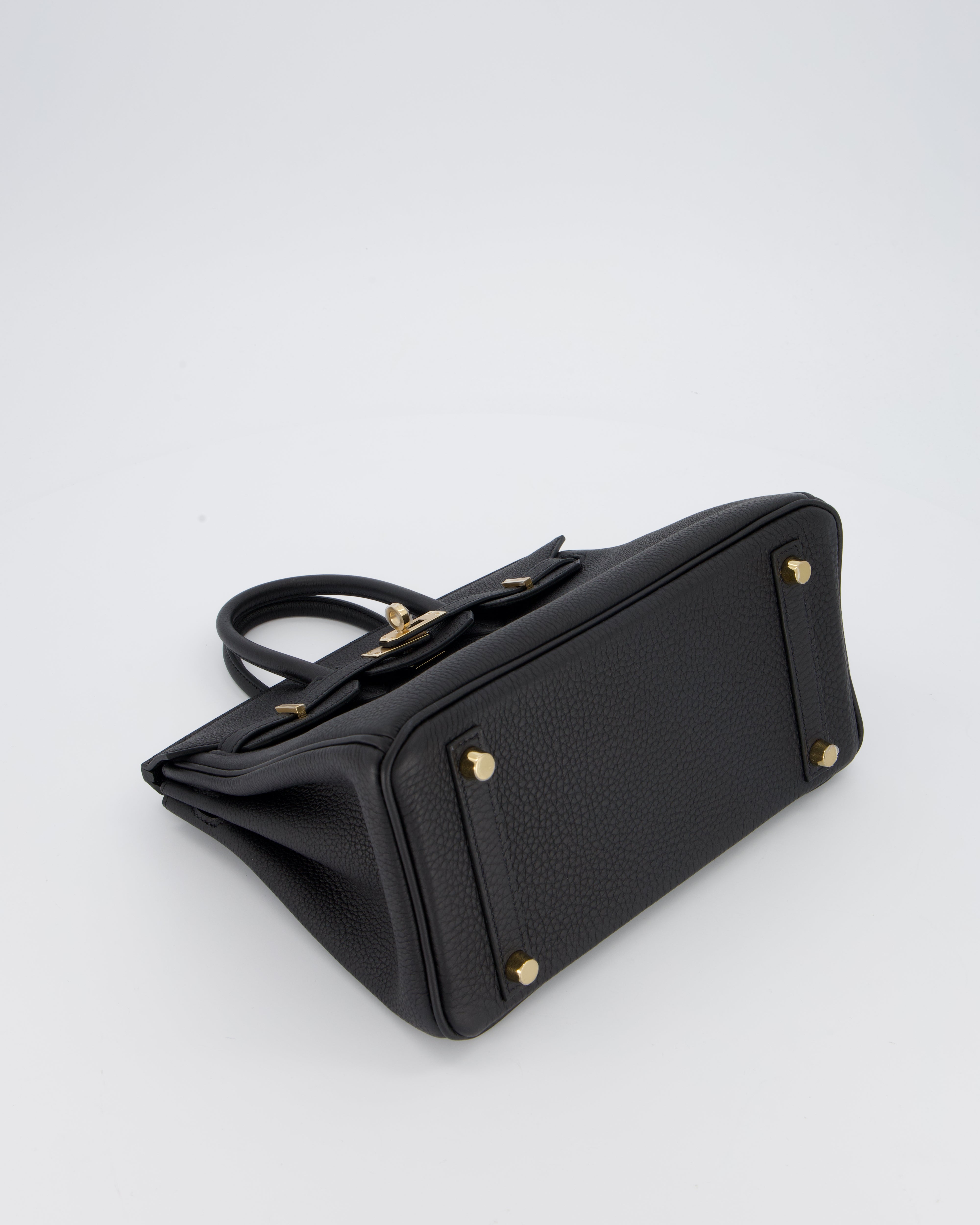 *SUPER RARE* Hermès Birkin 25 Retourne Bag in Noir Togo Leather with Permabrass Hardware