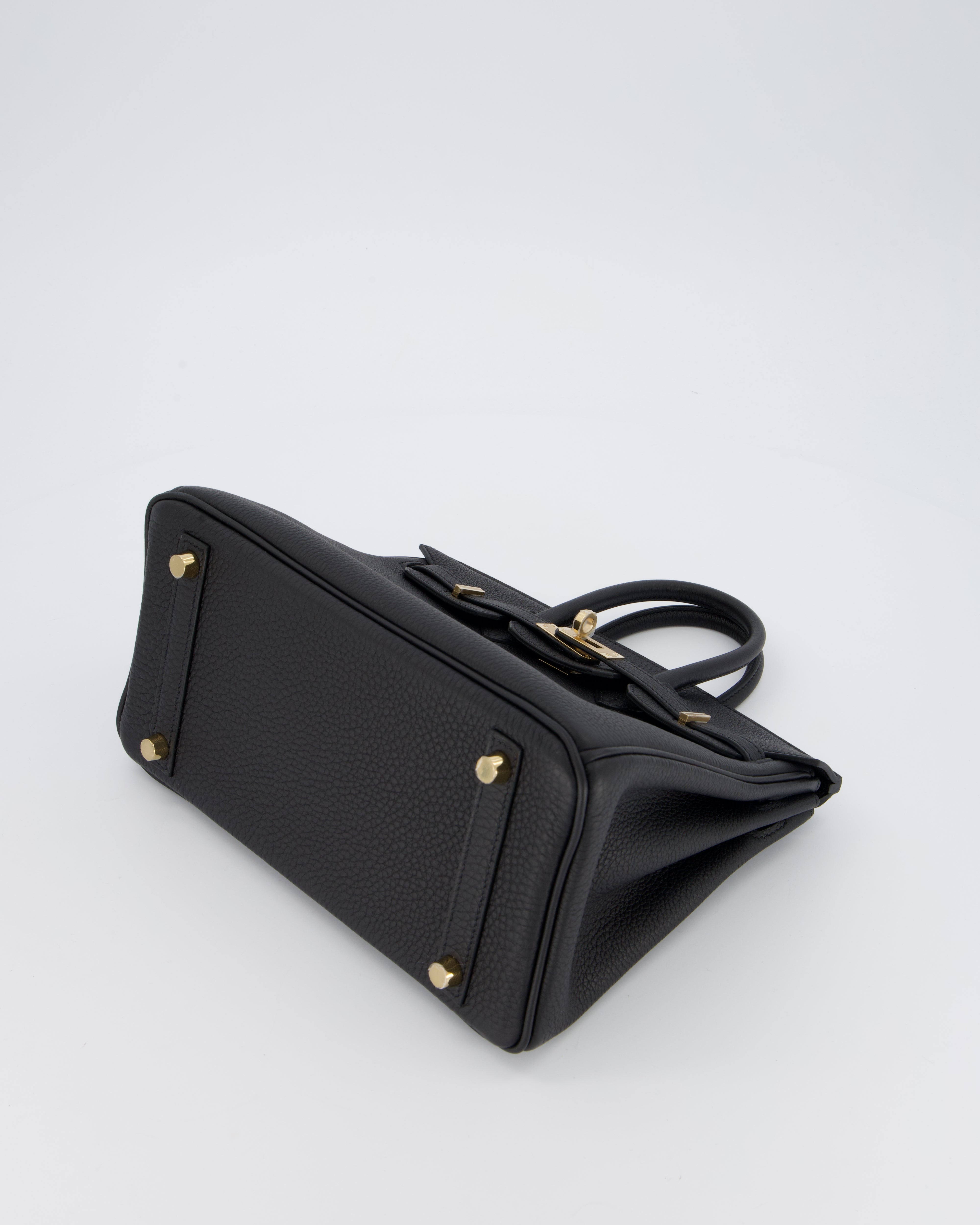 *SUPER RARE* Hermès Birkin 25 Retourne Bag in Noir Togo Leather with Permabrass Hardware