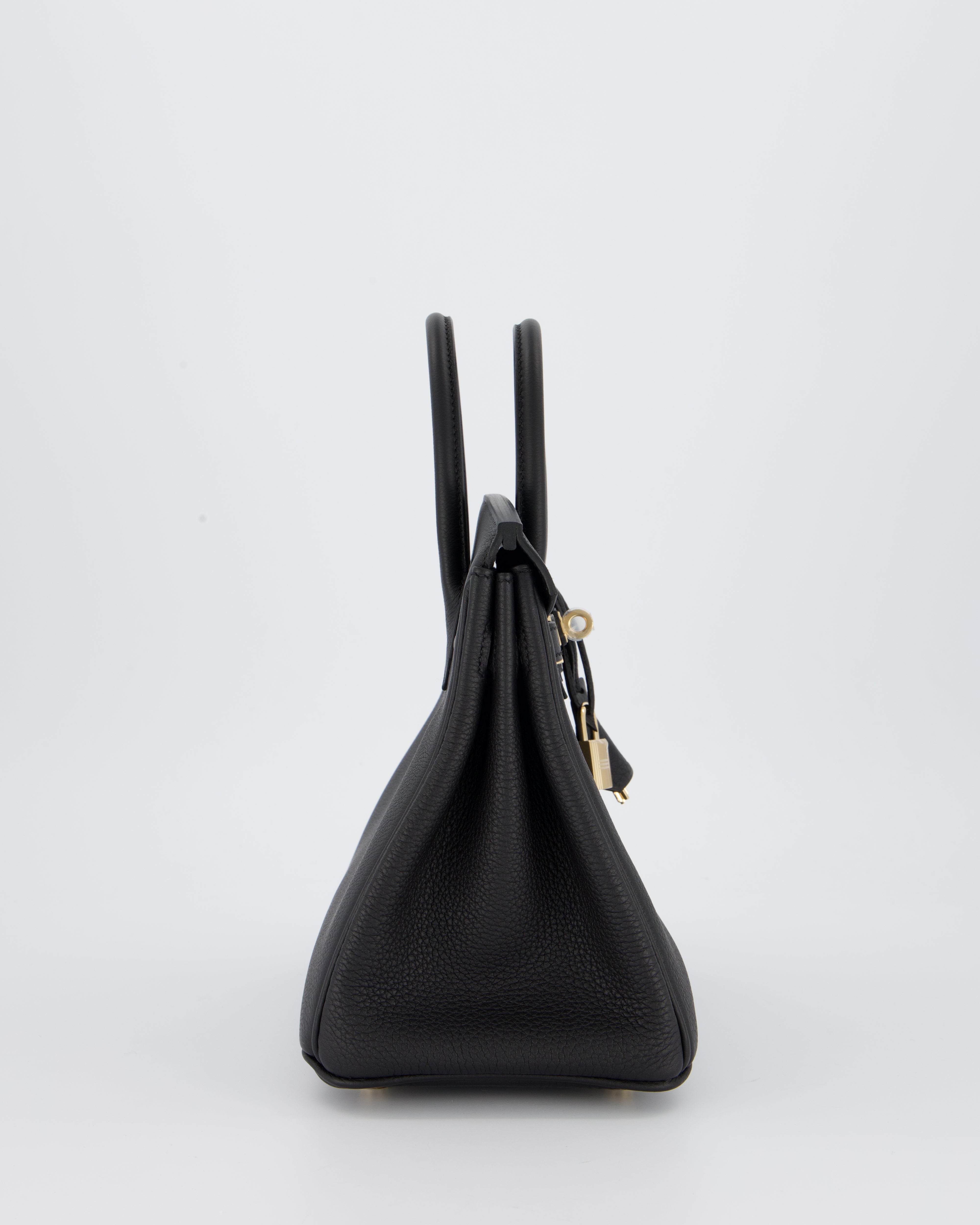 *SUPER RARE* Hermès Birkin 25 Retourne Bag in Noir Togo Leather with Permabrass Hardware