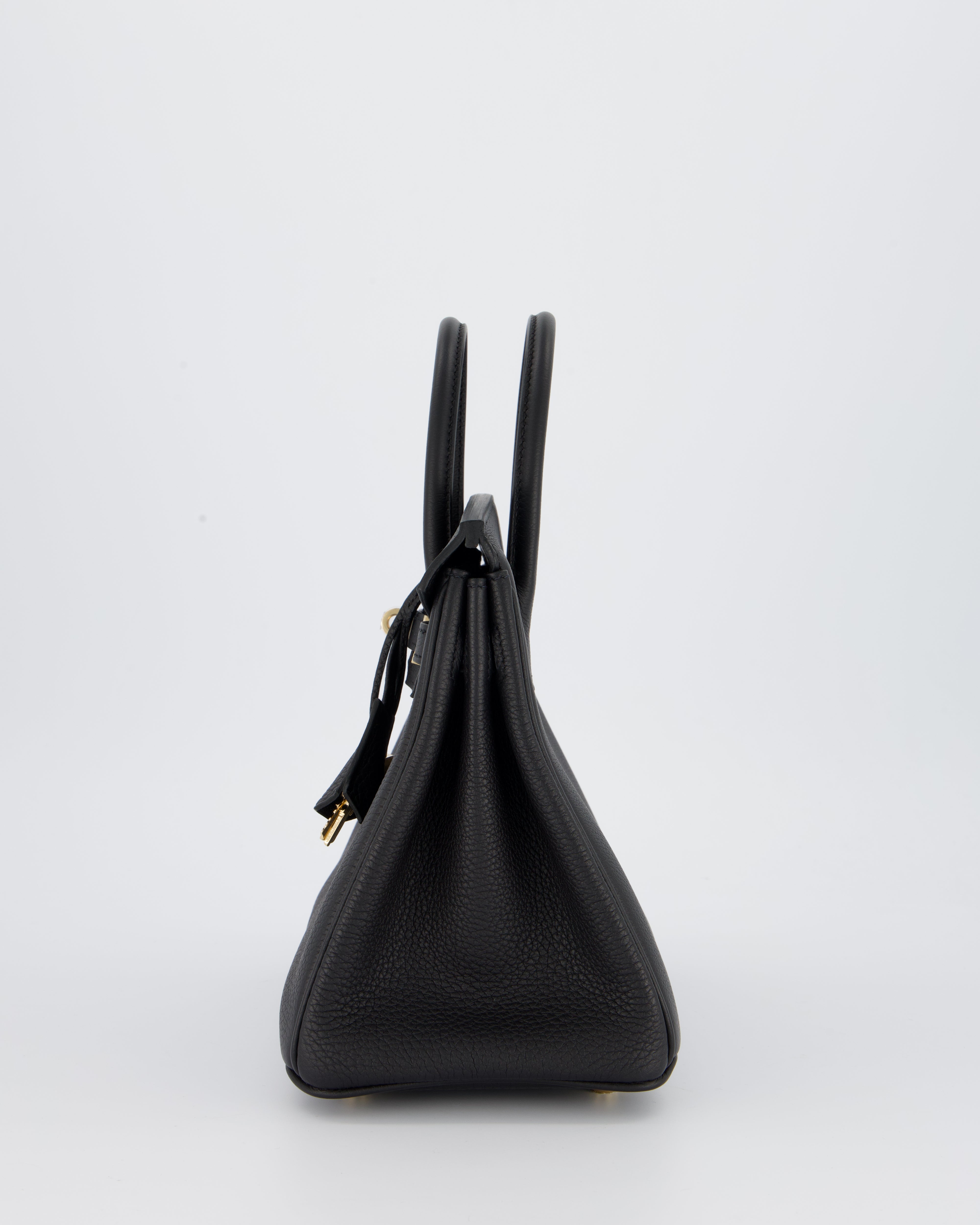 *SUPER RARE* Hermès Birkin 25 Retourne Bag in Noir Togo Leather with Permabrass Hardware