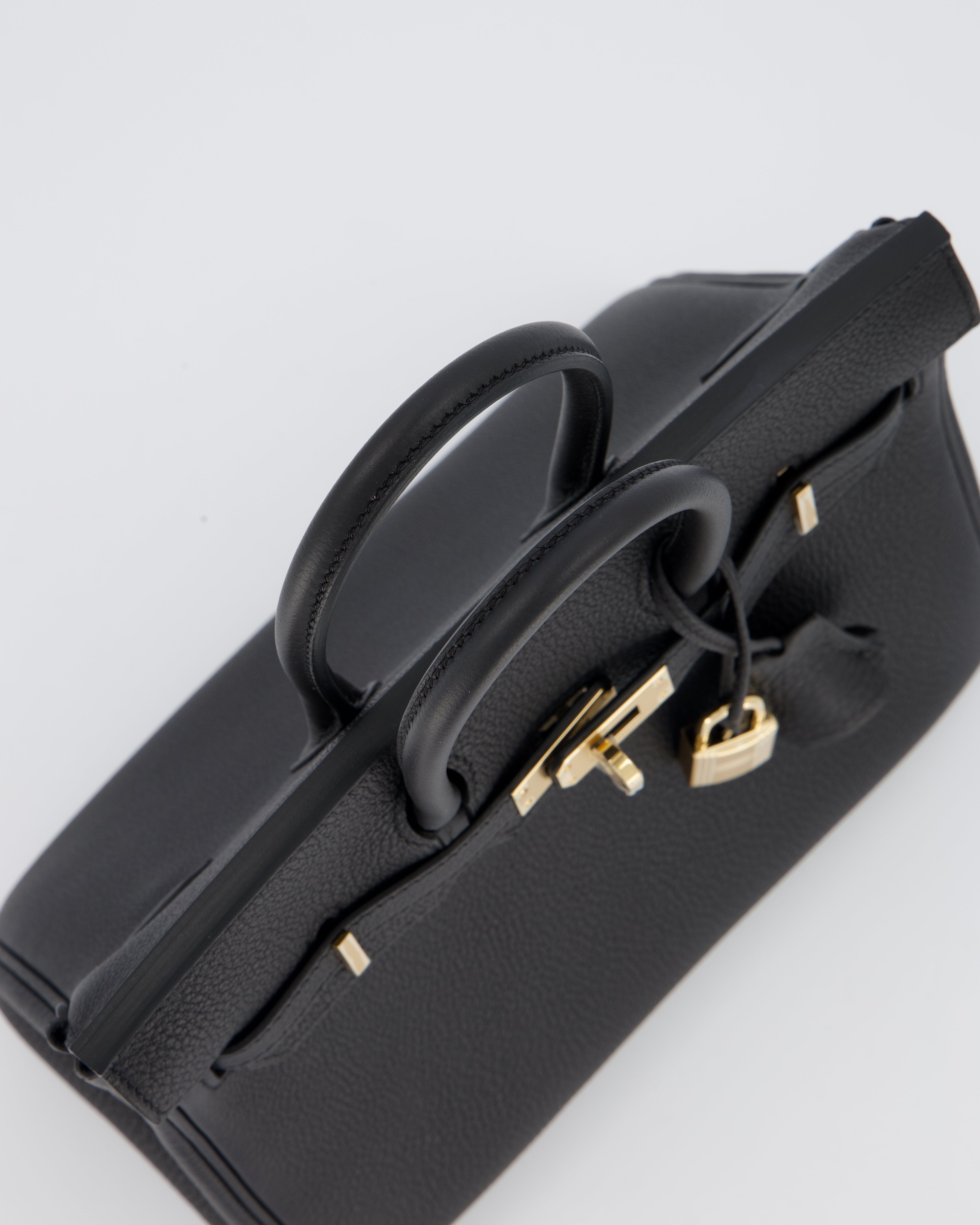 *SUPER RARE* Hermès Birkin 25 Retourne Bag in Noir Togo Leather with Permabrass Hardware