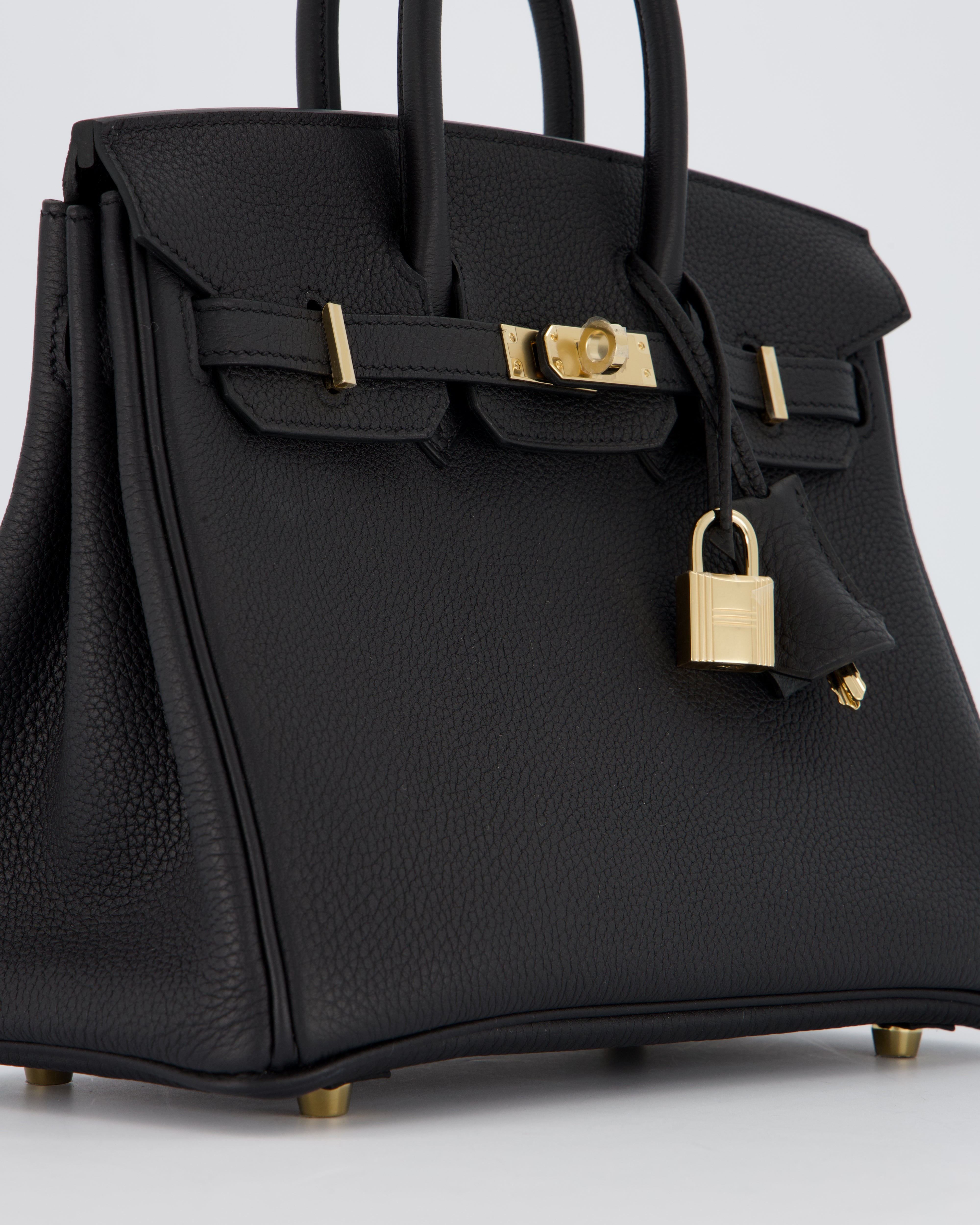 *SUPER RARE* Hermès Birkin 25 Retourne Bag in Noir Togo Leather with Permabrass Hardware
