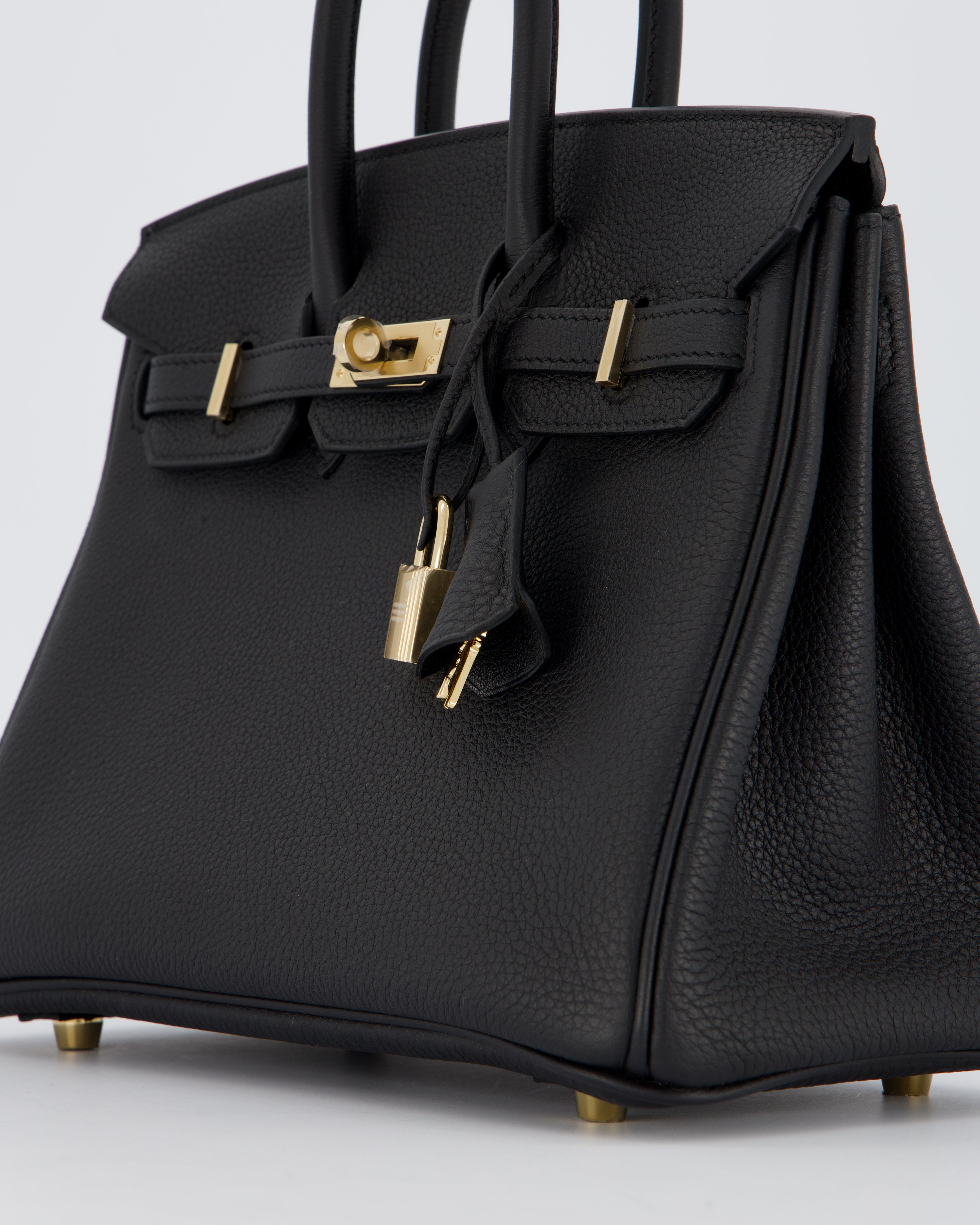 *SUPER RARE* Hermès Birkin 25 Retourne Bag in Noir Togo Leather with Permabrass Hardware