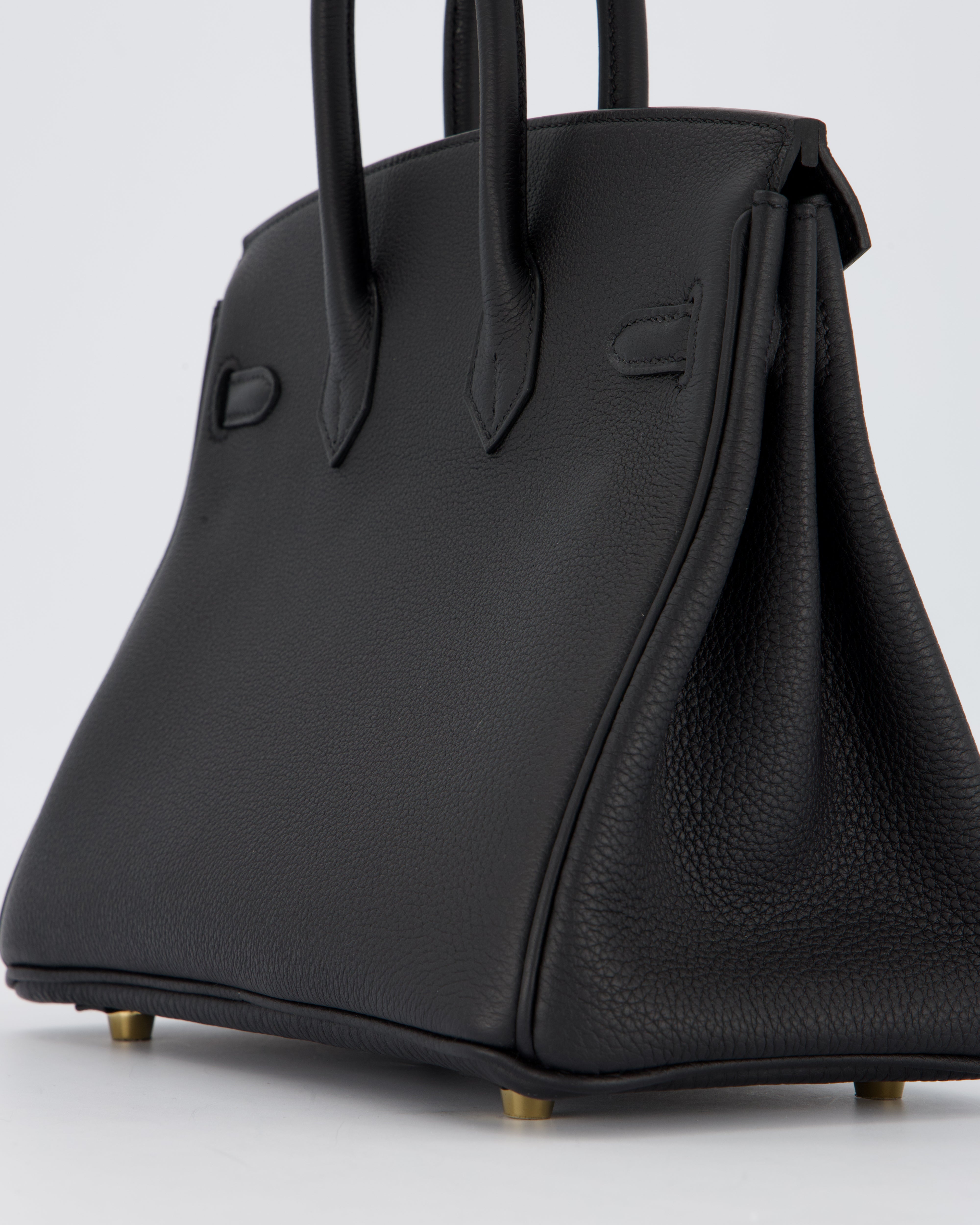 *SUPER RARE* Hermès Birkin 25 Retourne Bag in Noir Togo Leather with Permabrass Hardware