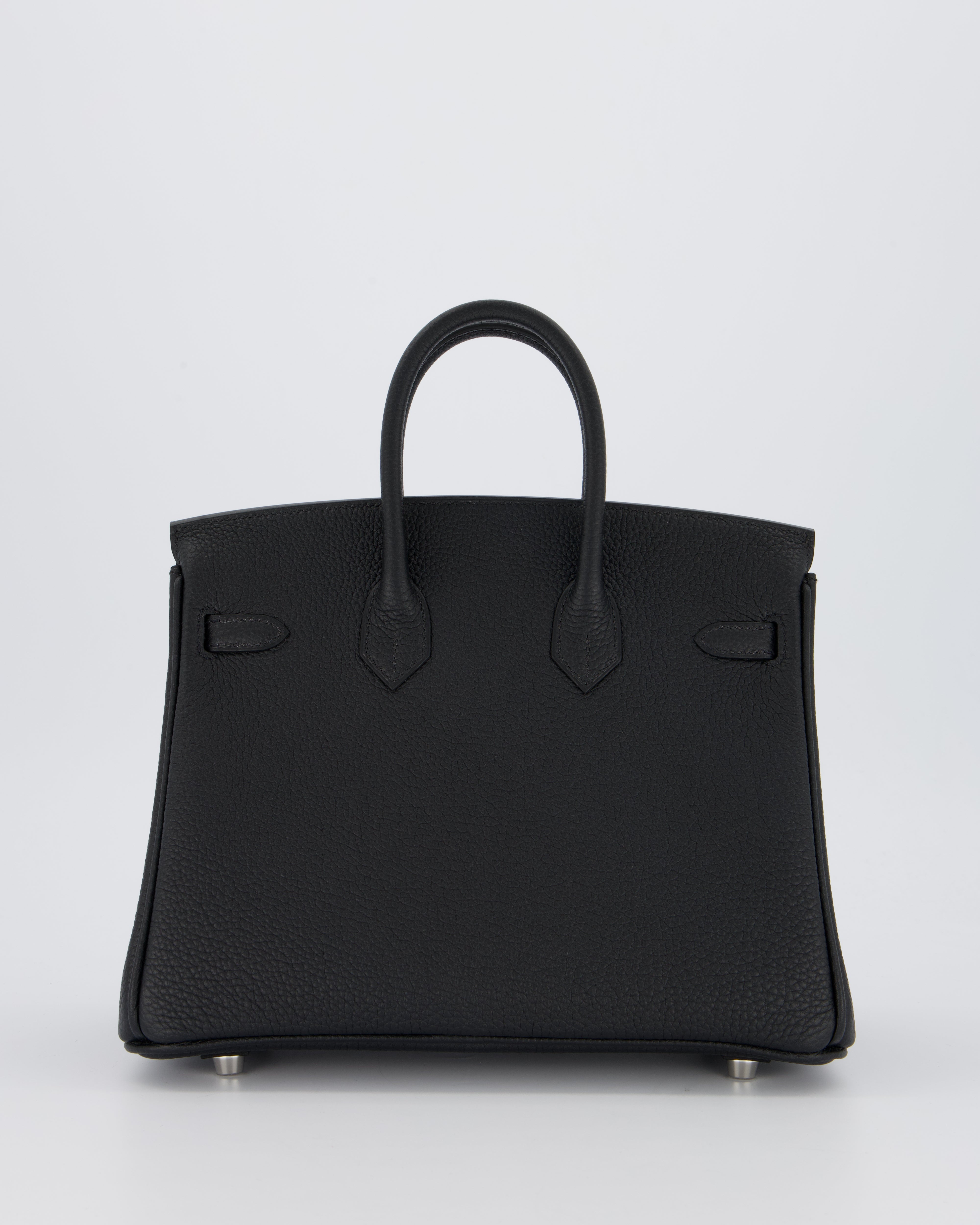 *VERY RARE* Hermès Birkin 25 Retourne Bag in Noir Togo Leather with Palladium Hardware