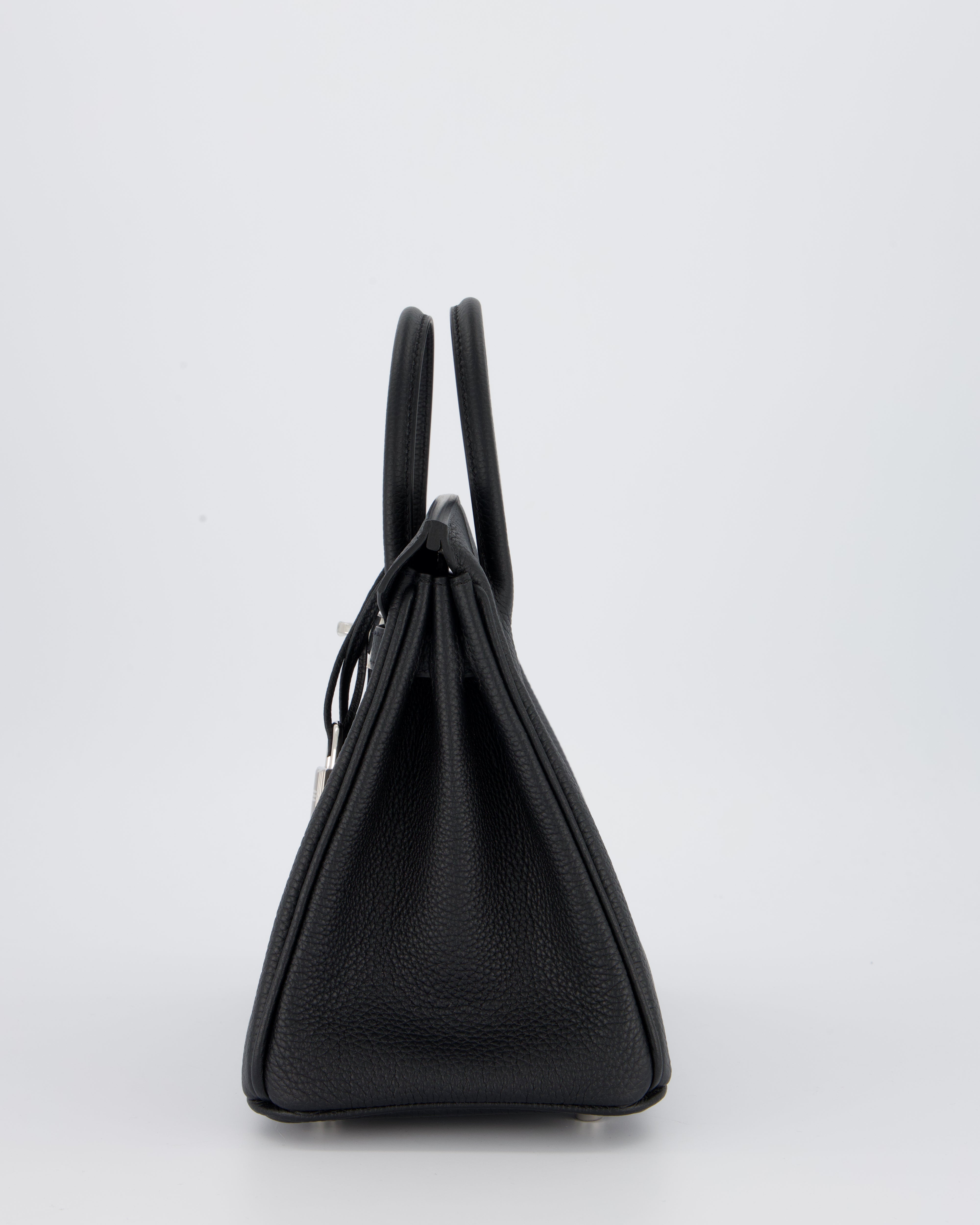 *VERY RARE* Hermès Birkin 25 Retourne Bag in Noir Togo Leather with Palladium Hardware