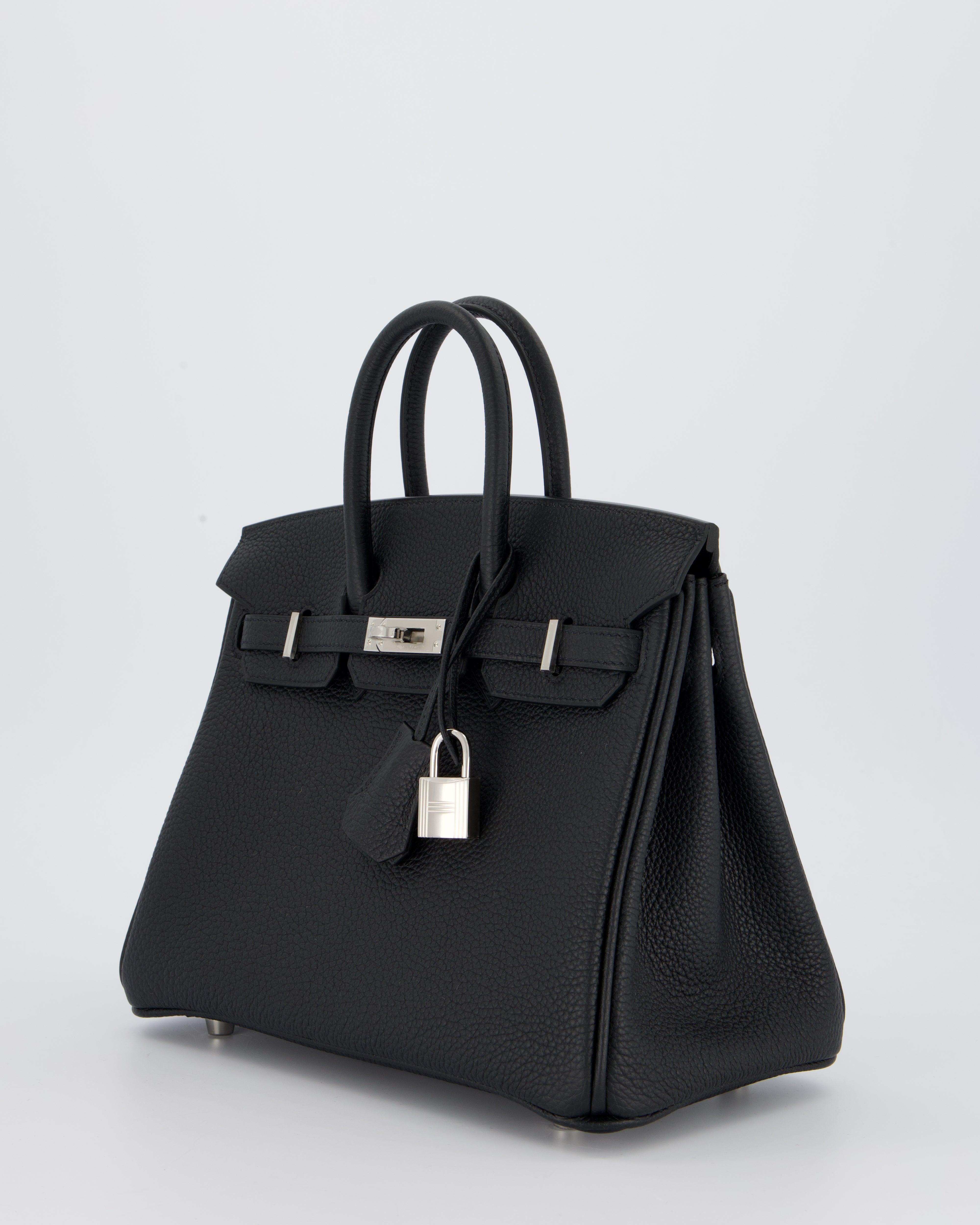 *VERY RARE* Hermès Birkin 25 Retourne Bag in Noir Togo Leather with Palladium Hardware