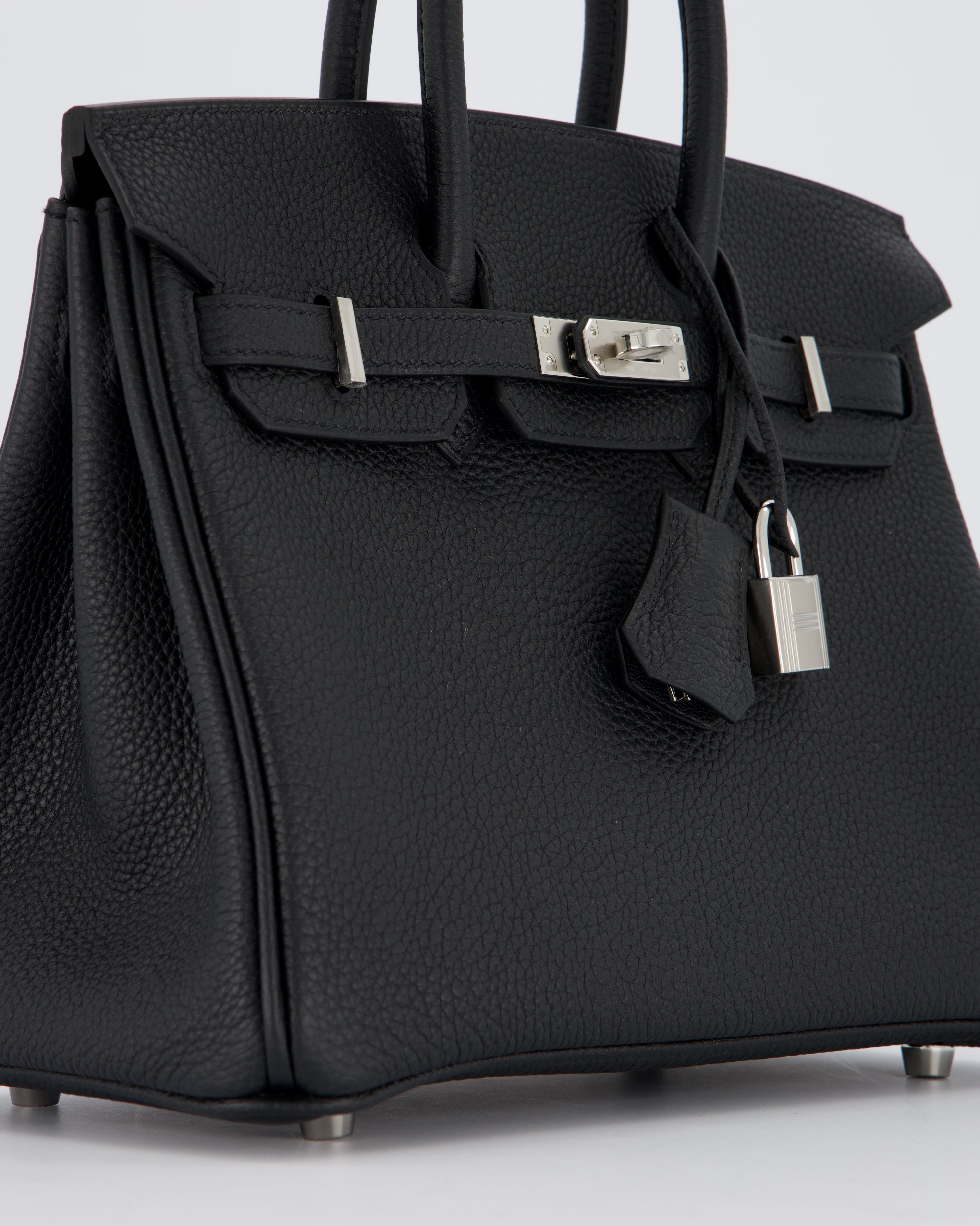 *VERY RARE* Hermès Birkin 25 Retourne Bag in Noir Togo Leather with Palladium Hardware