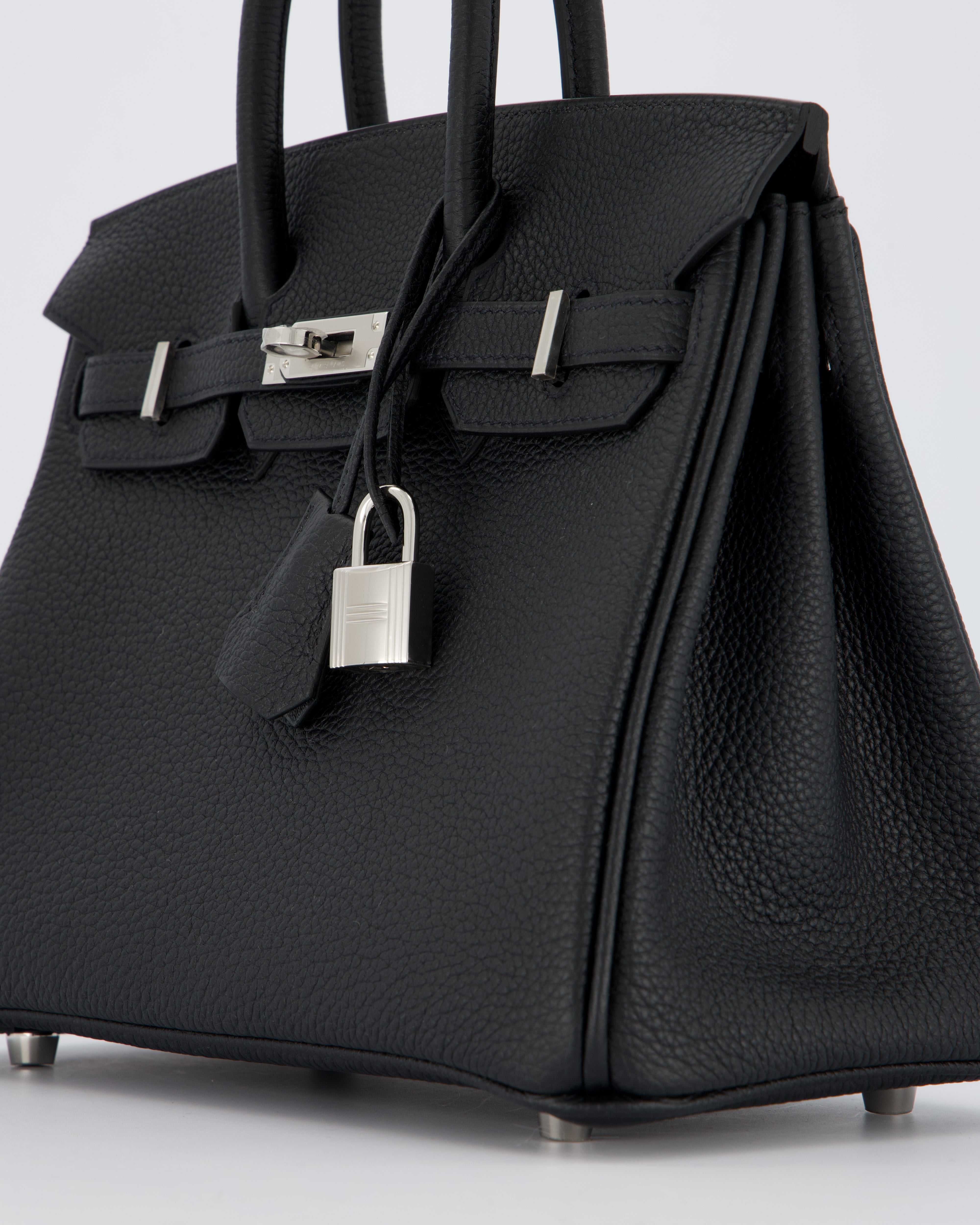 *VERY RARE* Hermès Birkin 25 Retourne Bag in Noir Togo Leather with Palladium Hardware