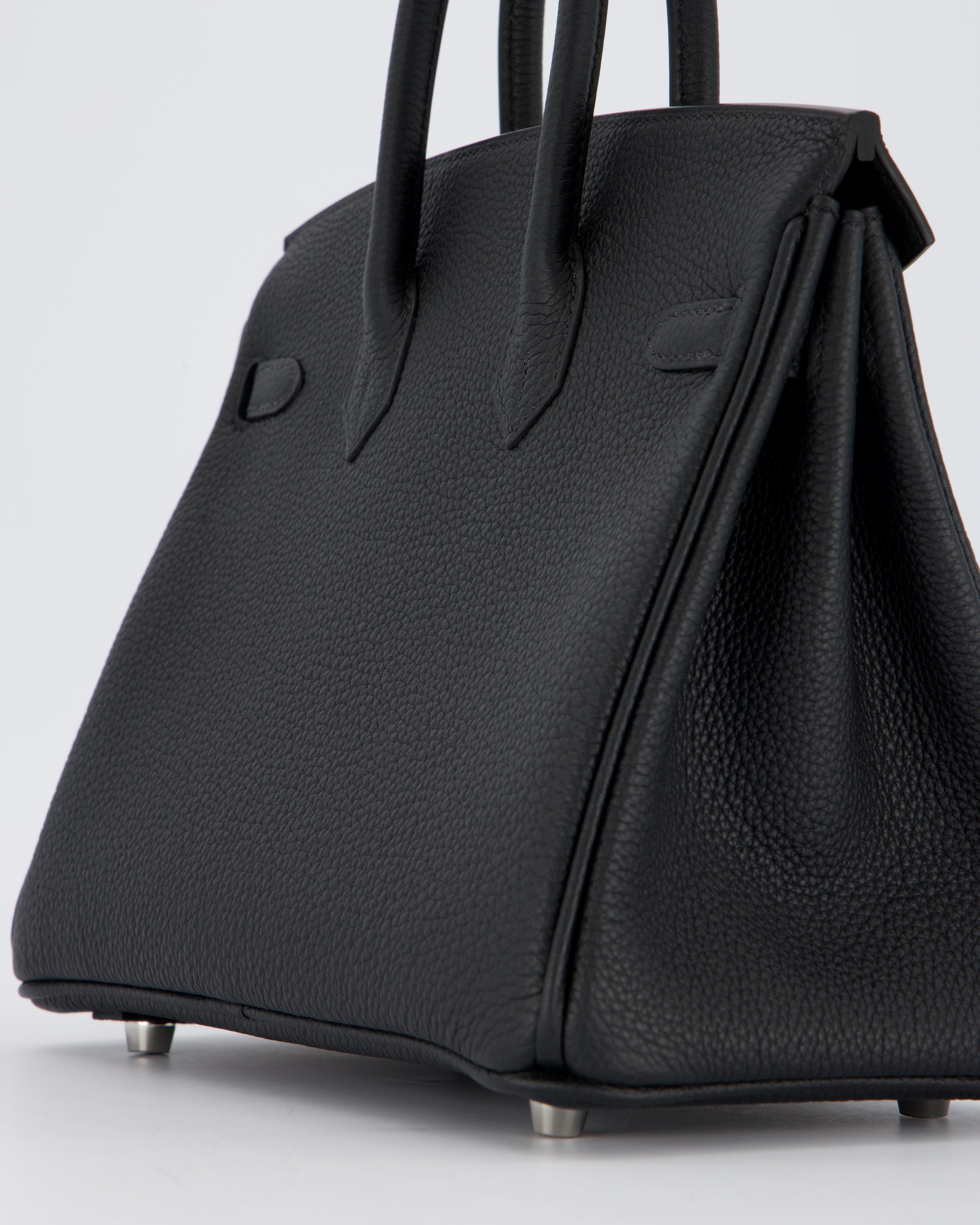 *VERY RARE* Hermès Birkin 25 Retourne Bag in Noir Togo Leather with Palladium Hardware