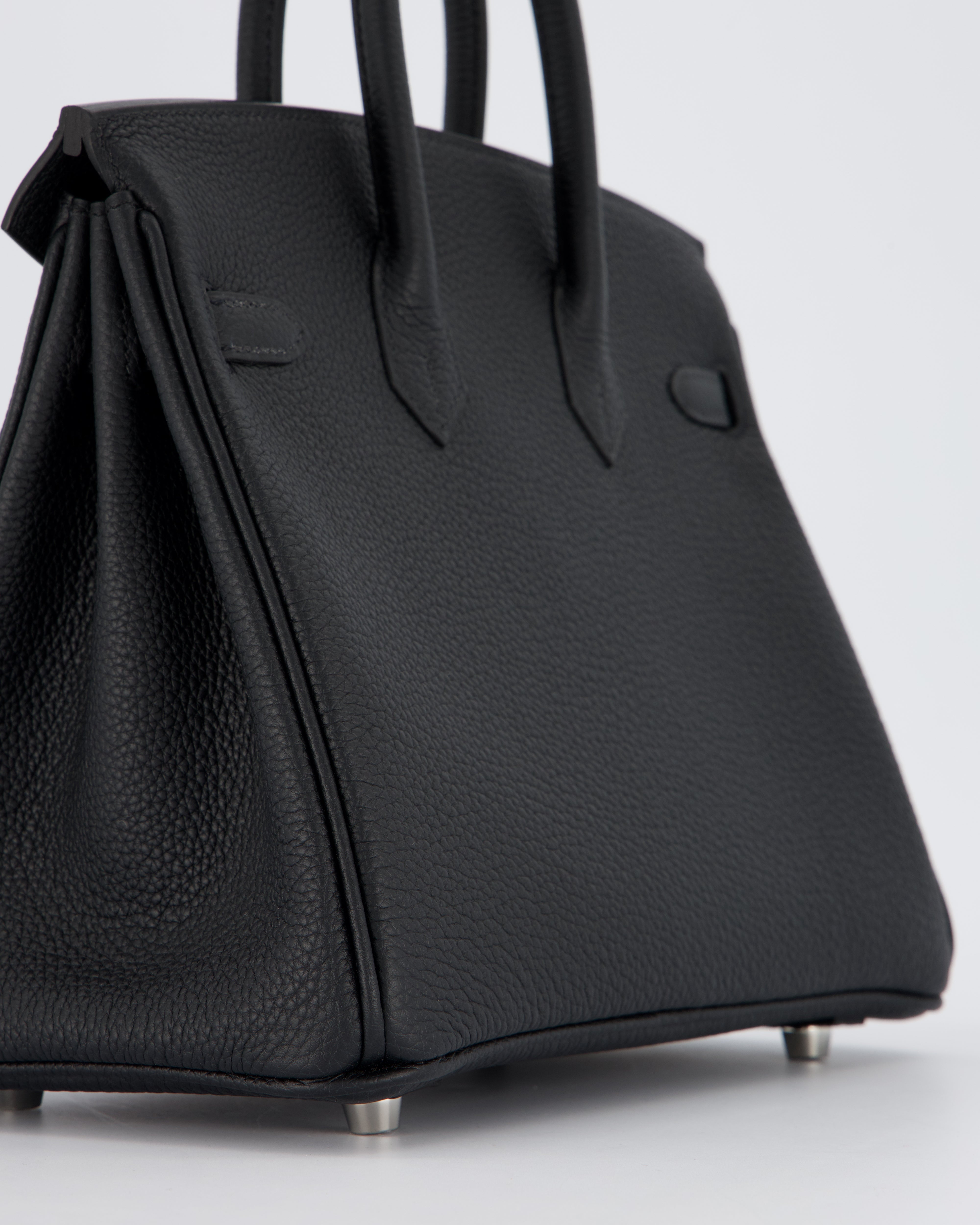 *VERY RARE* Hermès Birkin 25 Retourne Bag in Noir Togo Leather with Palladium Hardware