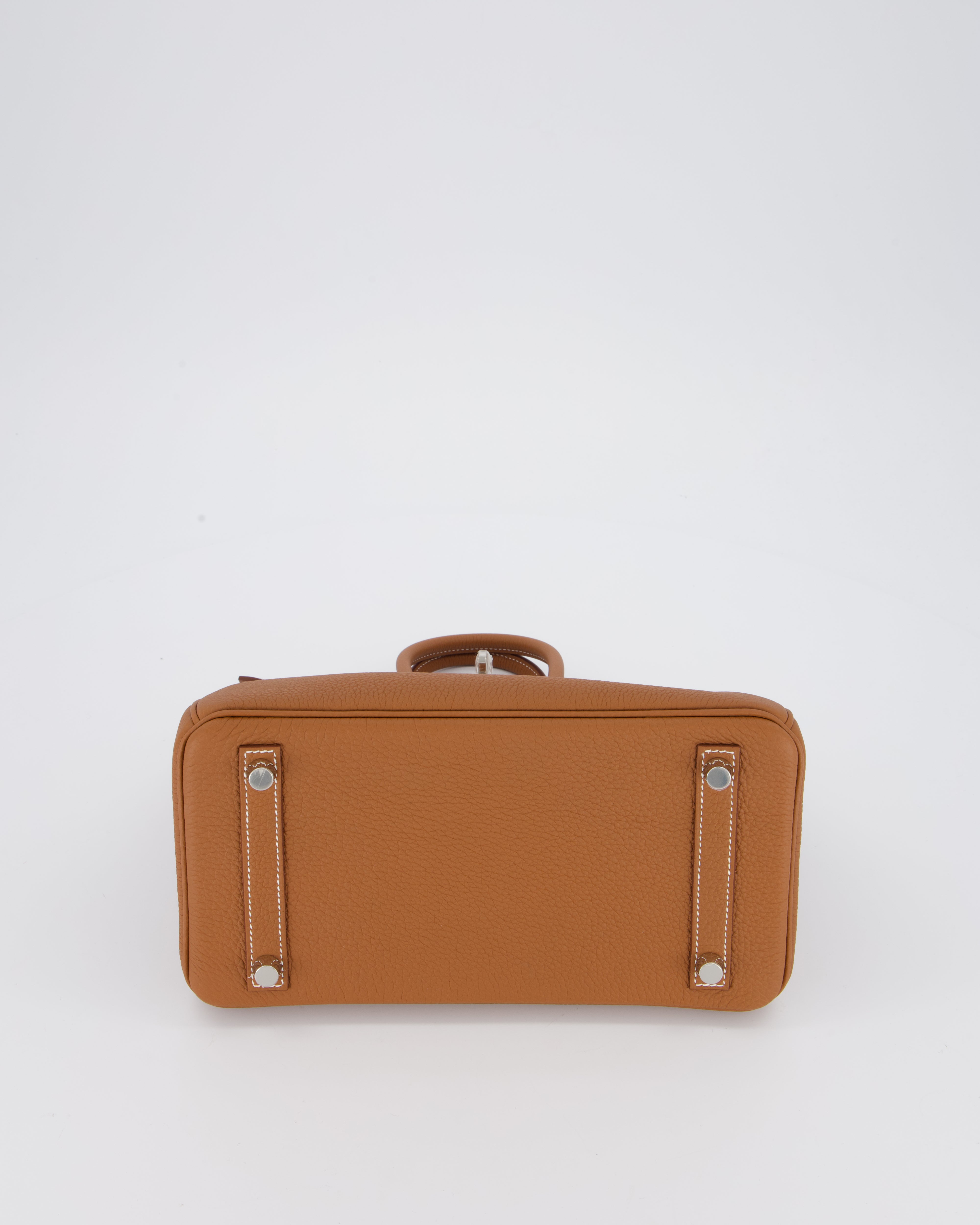 Hermès Birkin 25 Retourne Bag in Gold Togo Leather with Palladium Hardware