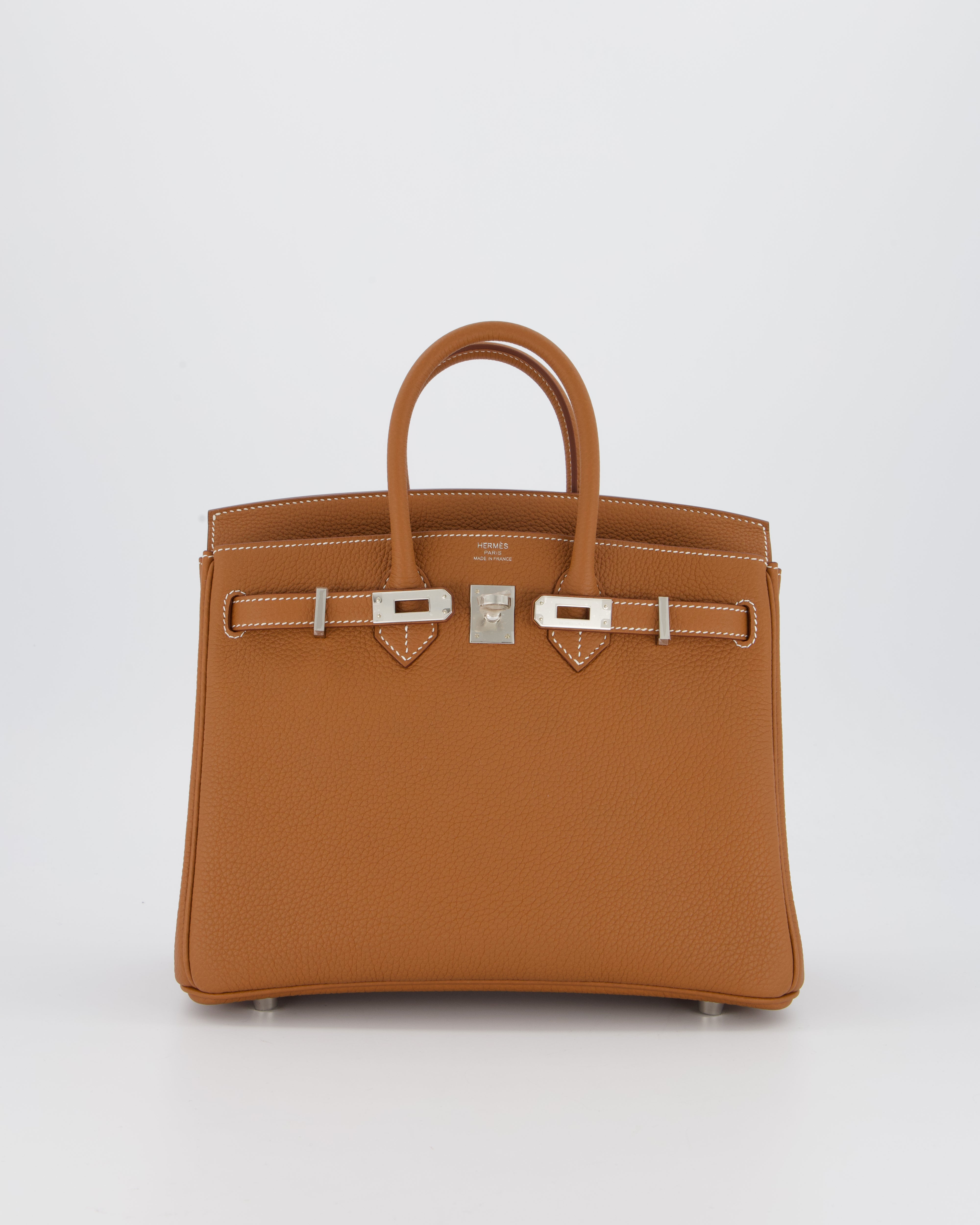 Hermès Birkin 25 Retourne Bag in Gold Togo Leather with Palladium Hardware
