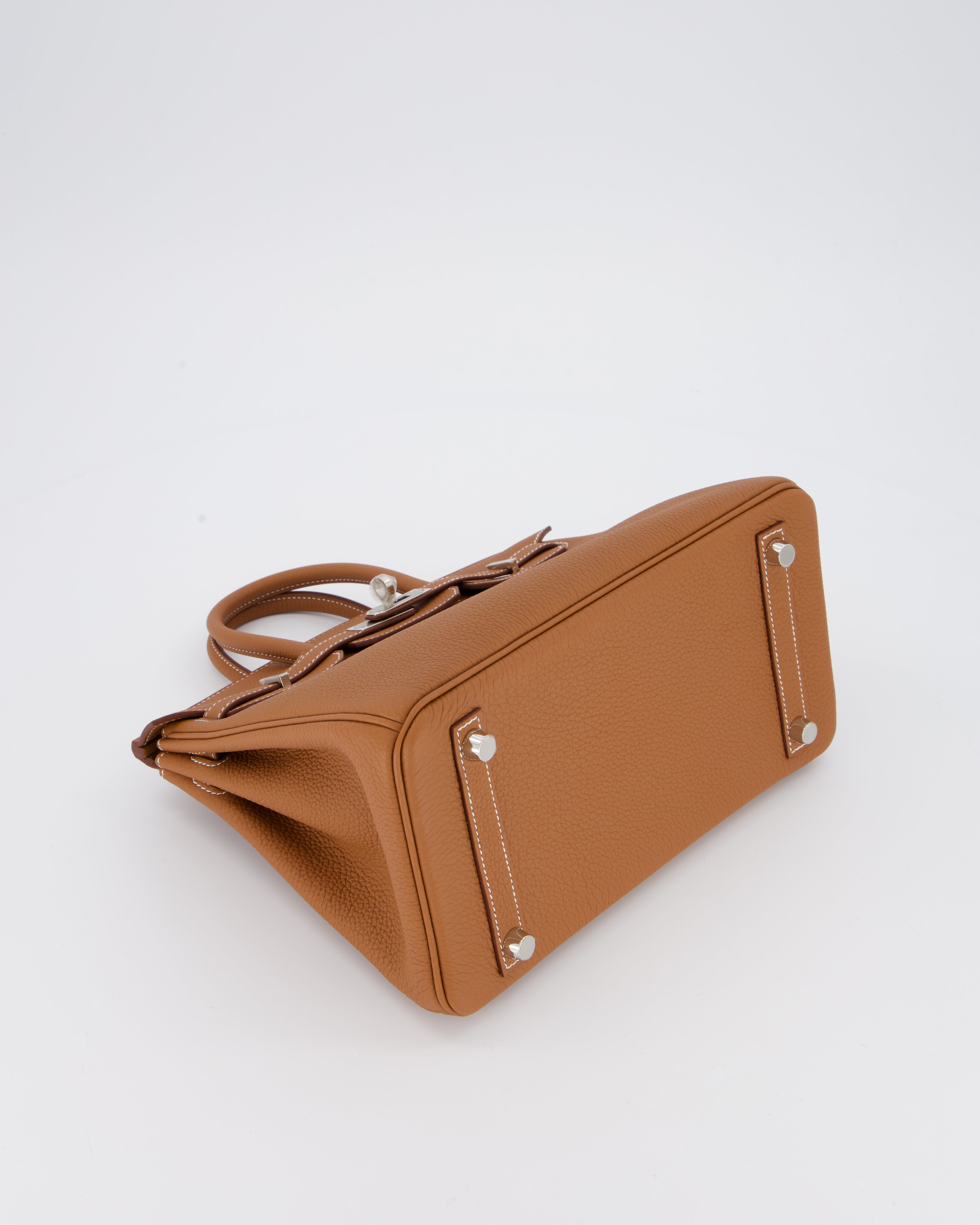 Hermès Birkin 25 Retourne Bag in Gold Togo Leather with Palladium Hardware