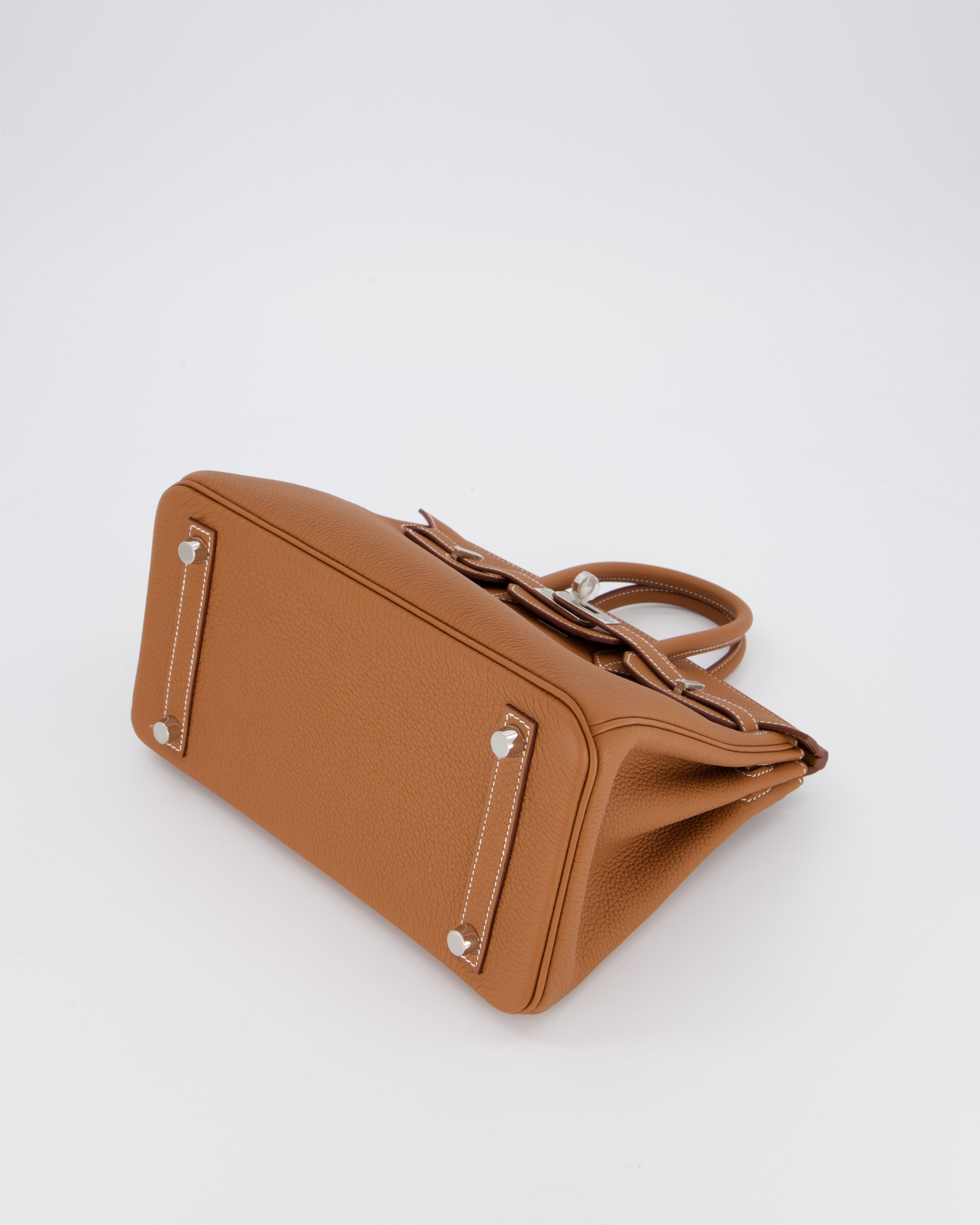 Hermès Birkin 25 Retourne Bag in Gold Togo Leather with Palladium Hardware