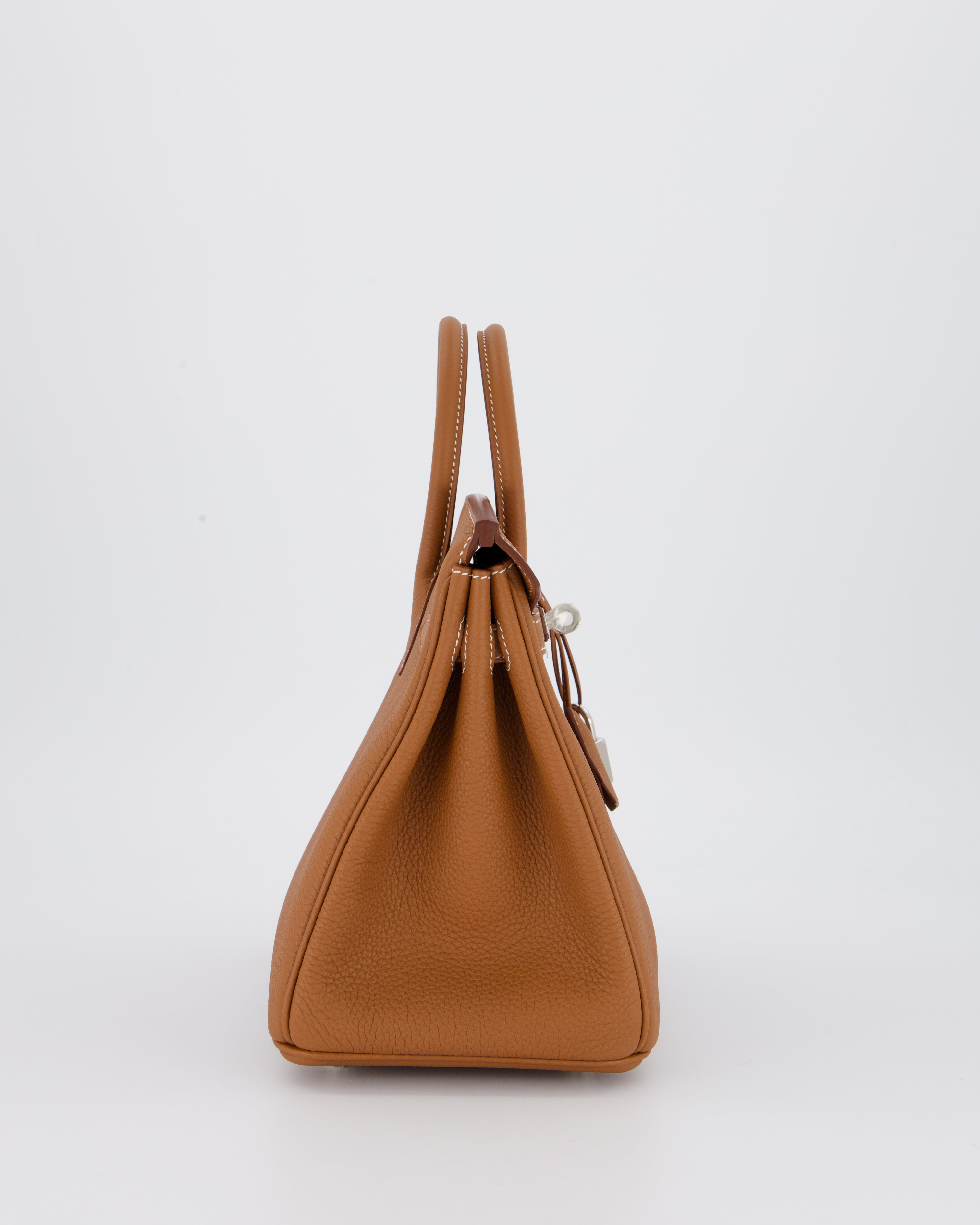 Hermès Birkin 25 Retourne Bag in Gold Togo Leather with Palladium Hardware