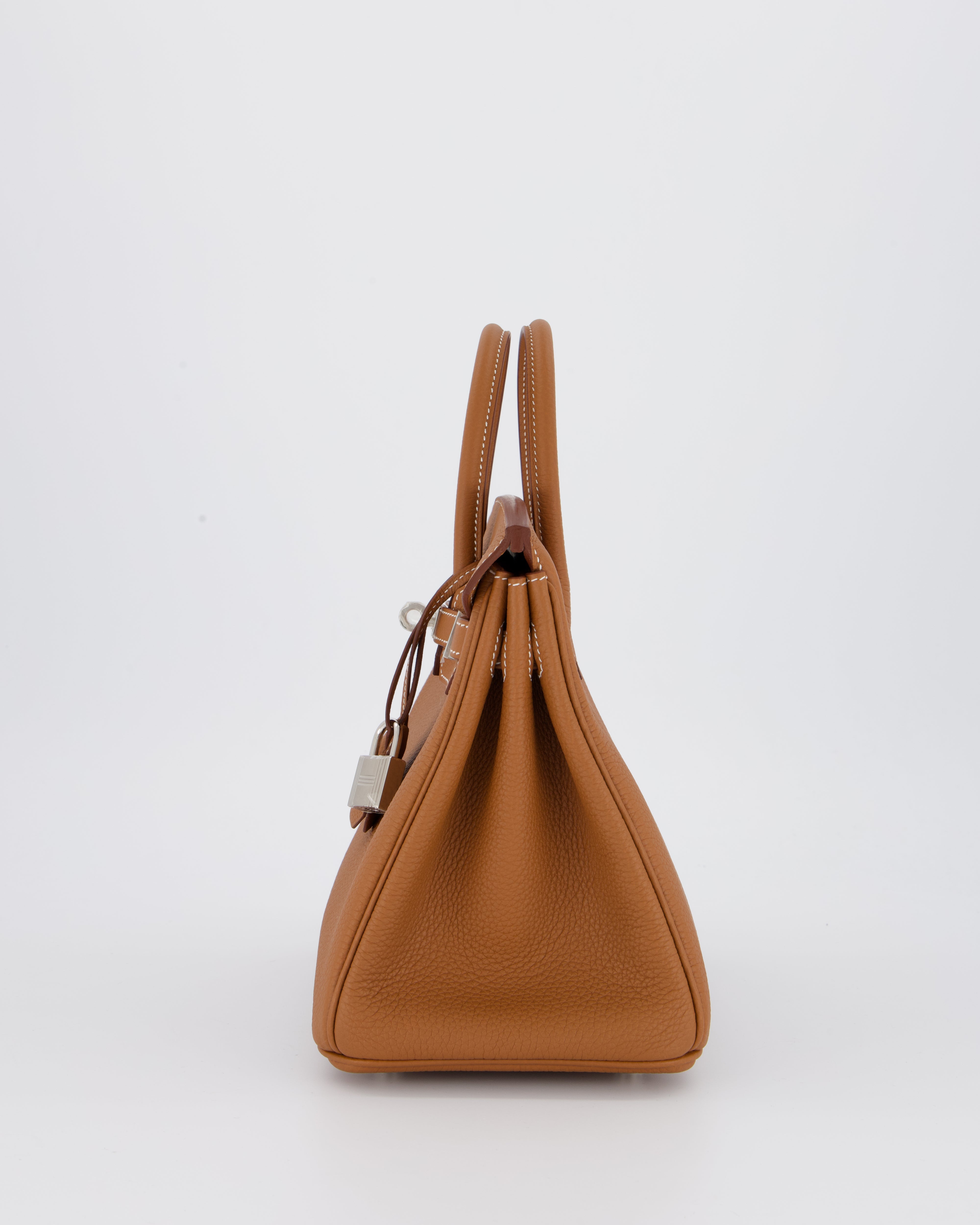 Hermès Birkin 25 Retourne Bag in Gold Togo Leather with Palladium Hardware