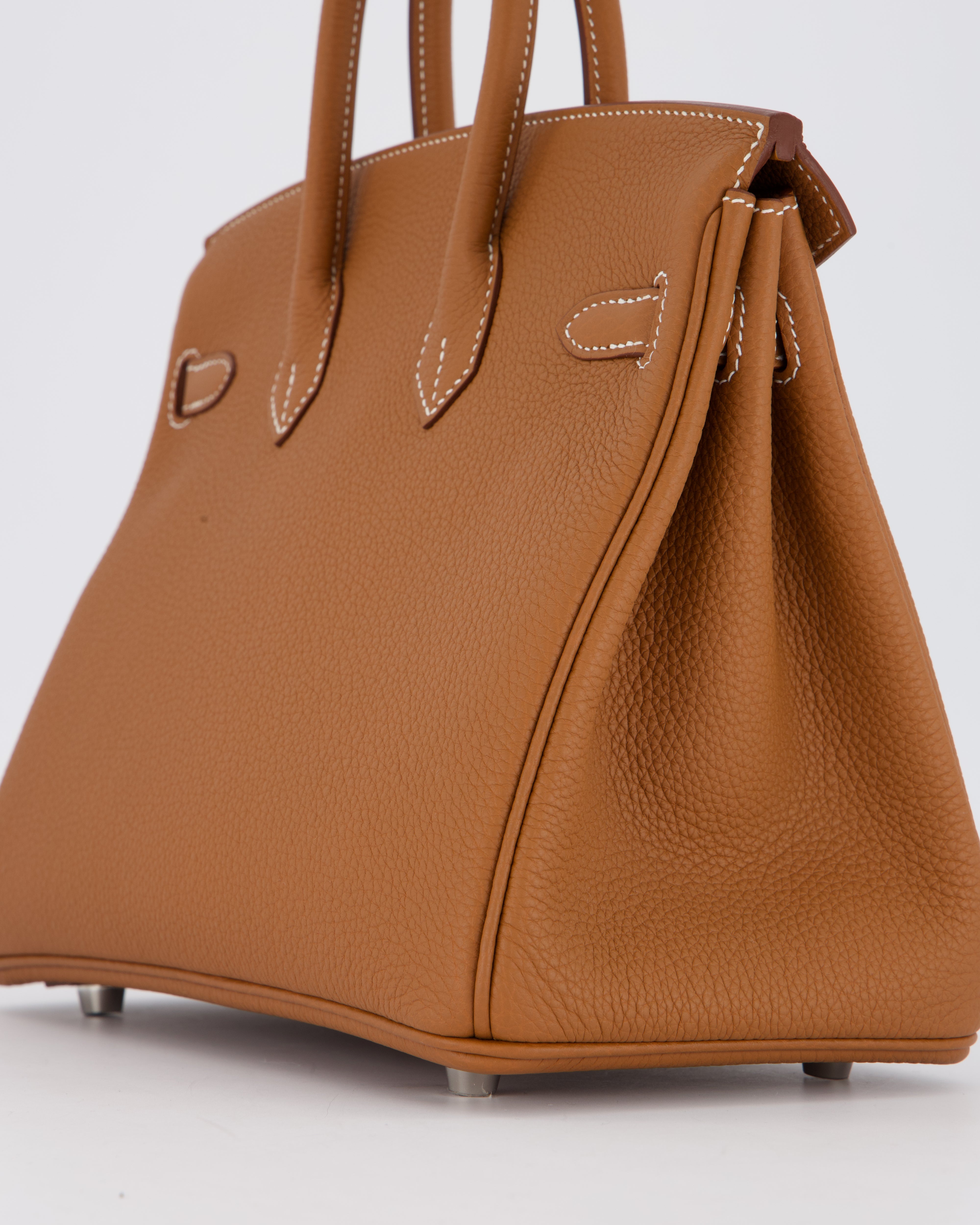 Hermès Birkin 25 Retourne Bag in Gold Togo Leather with Palladium Hardware