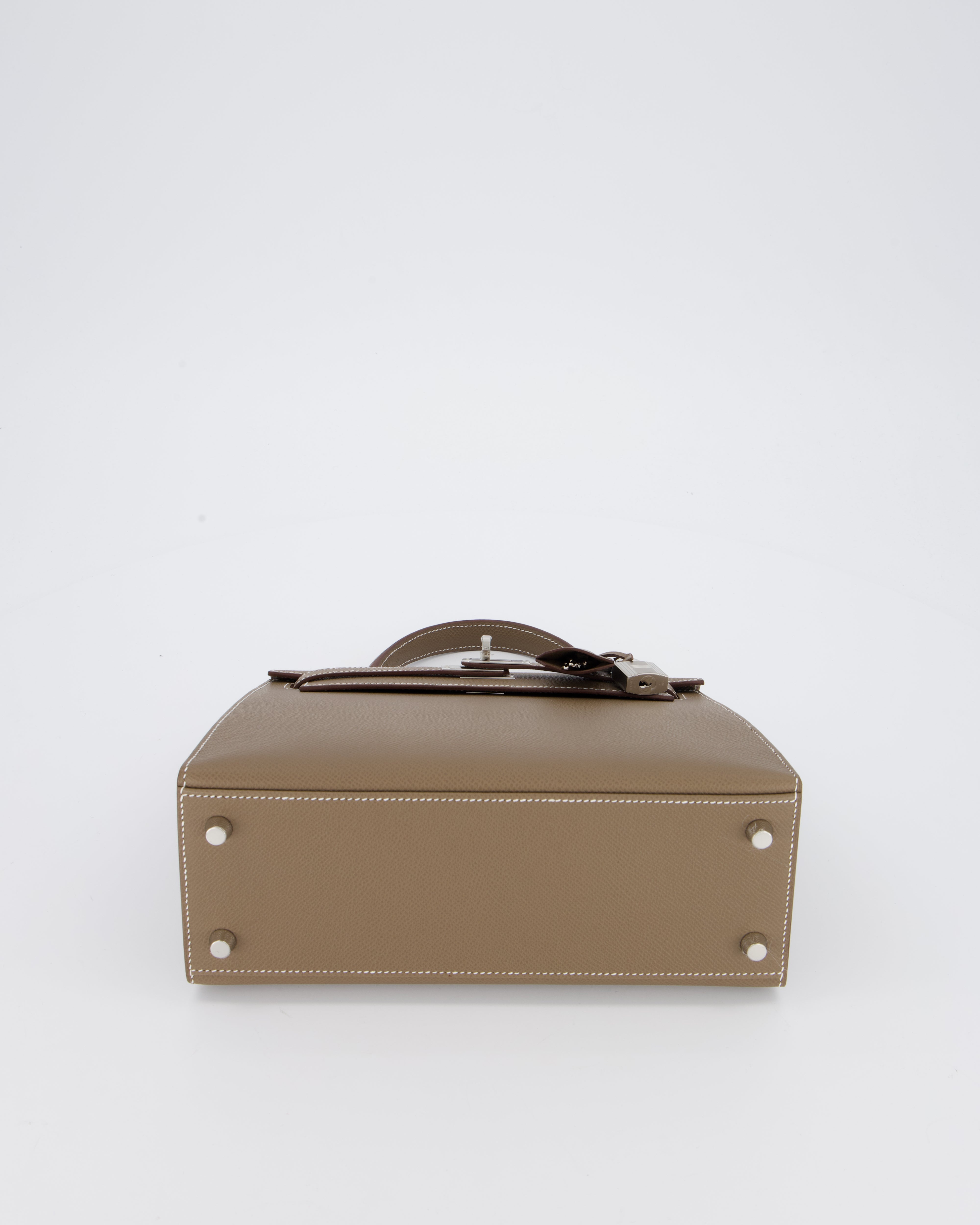 Hermès Kelly 25 Sellier Bag in Etoupe Epsom Leather with Palladium Hardware
