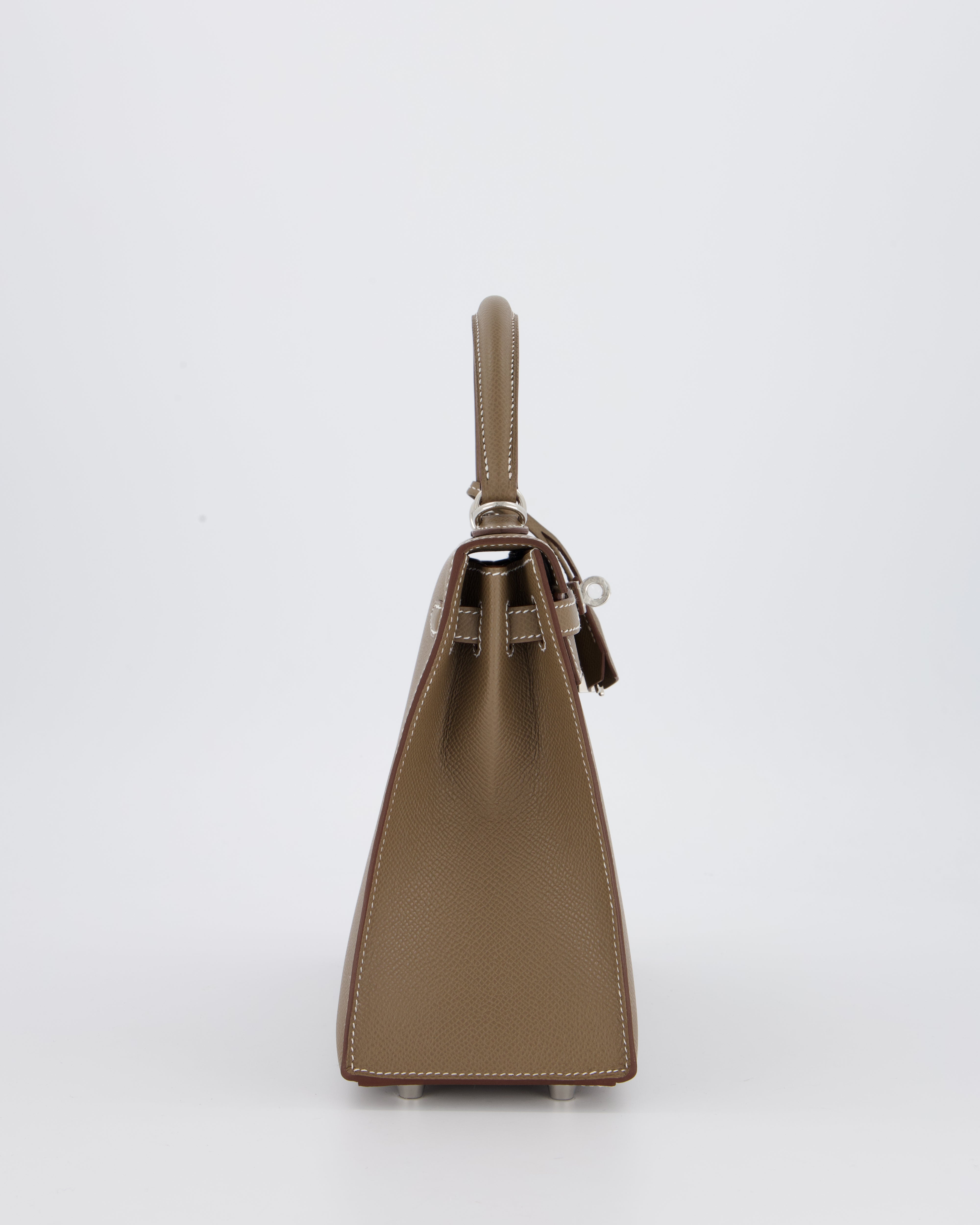 Hermès Kelly 25 Sellier Bag in Etoupe Epsom Leather with Palladium Hardware