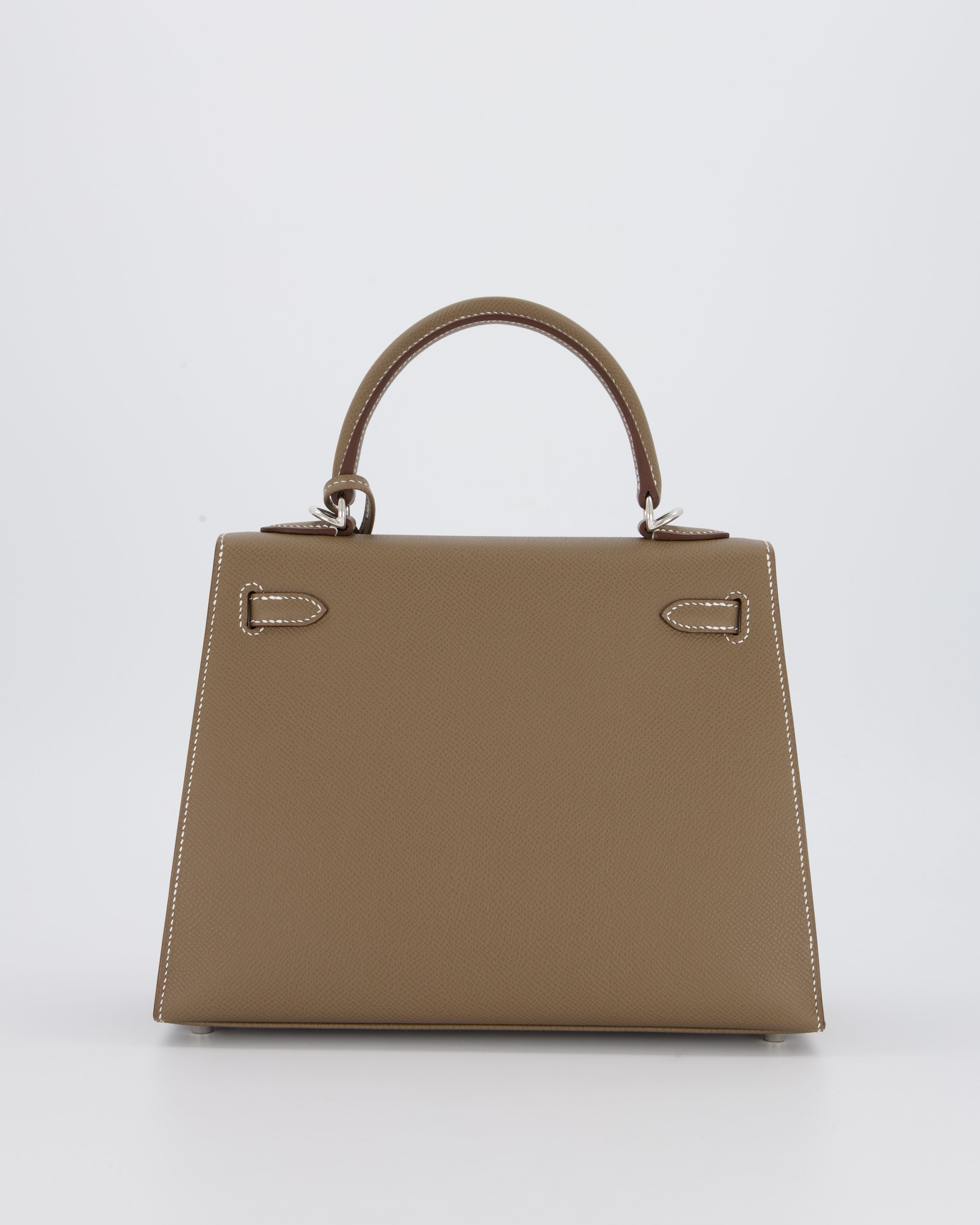 Hermès Kelly 25 Sellier Bag in Etoupe Epsom Leather with Palladium Hardware