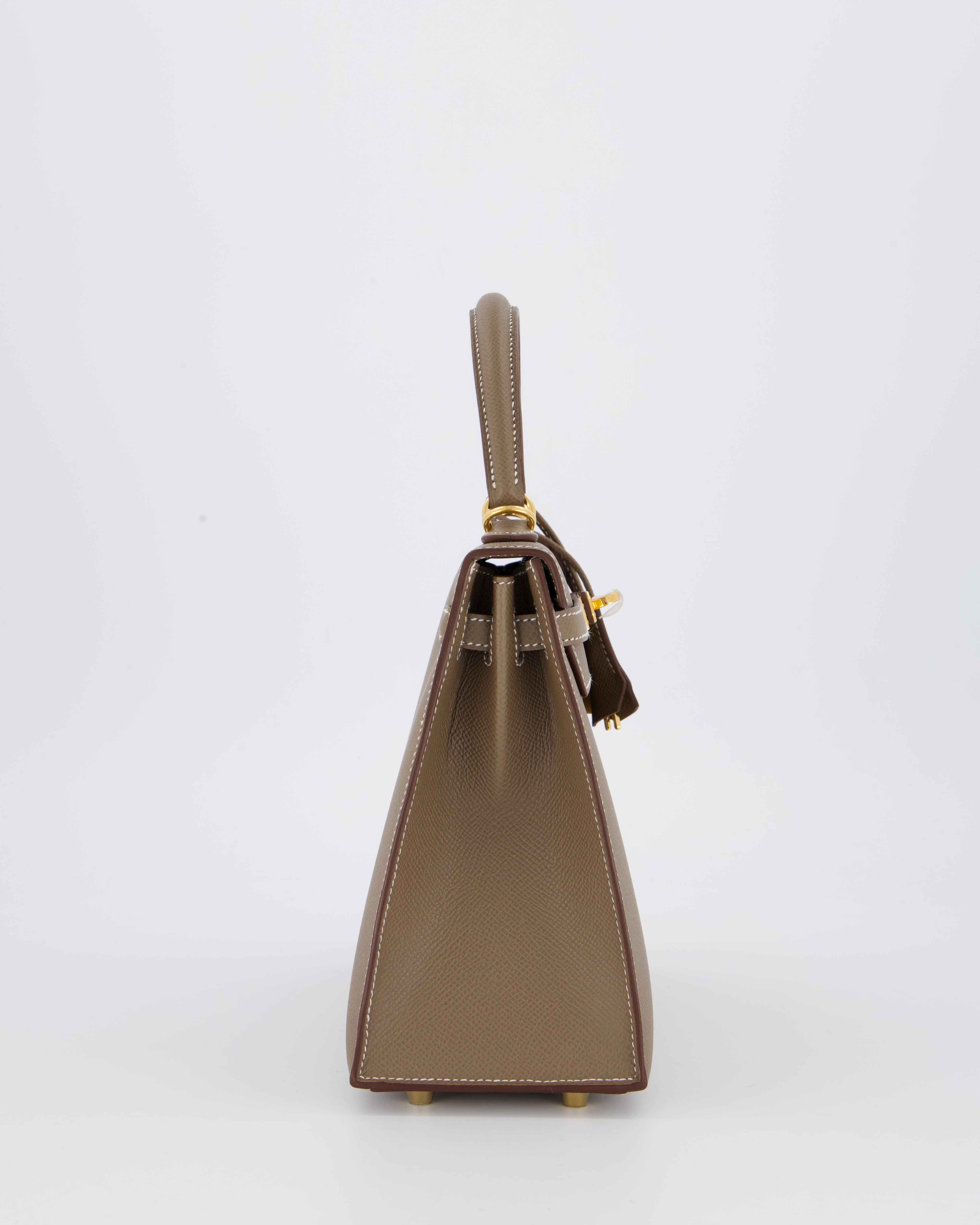 Hermès Kelly 25 Sellier in Etoupe Epsom Leather with Gold Hardware