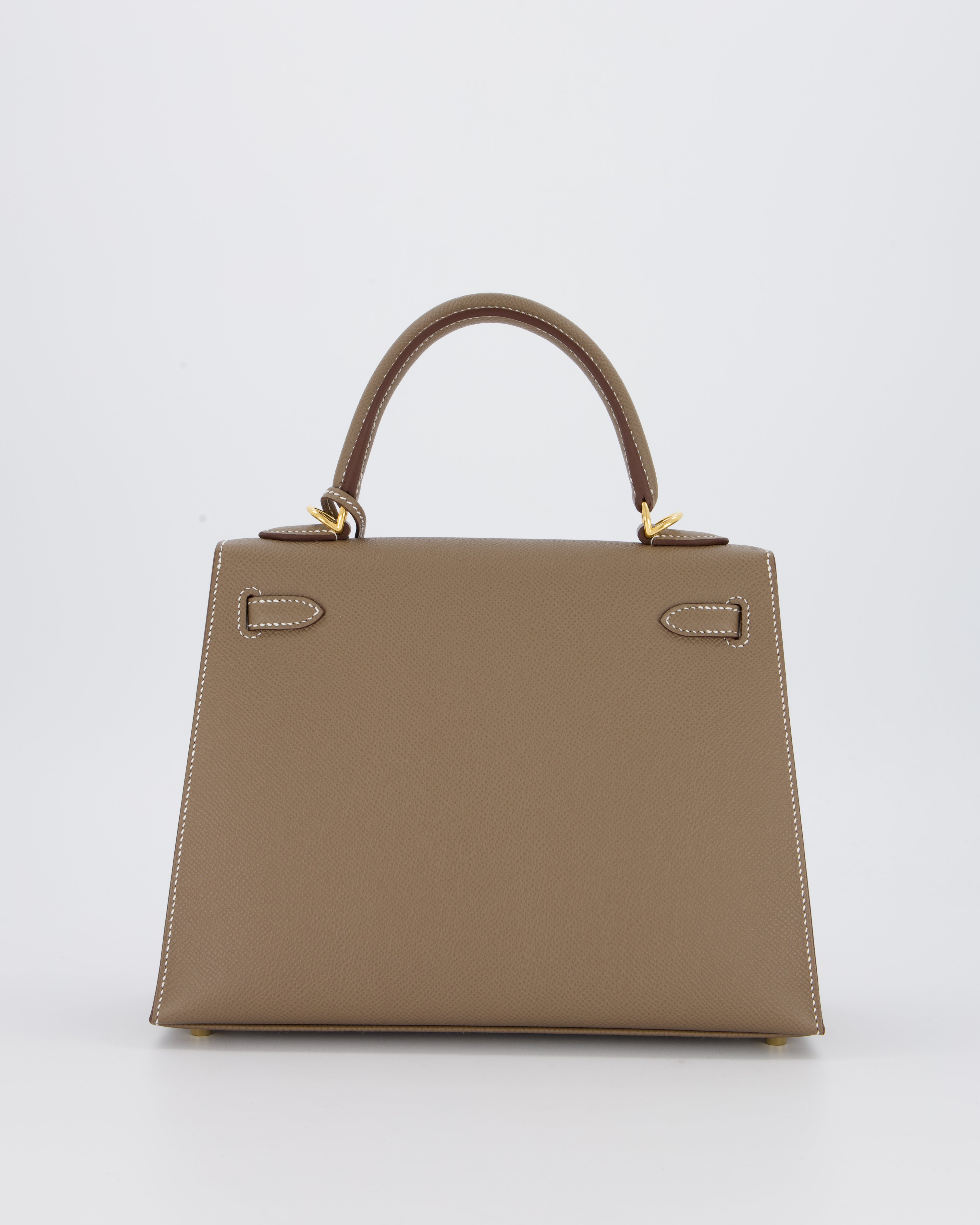 Hermès Kelly 25 Sellier in Etoupe Epsom Leather with Gold Hardware