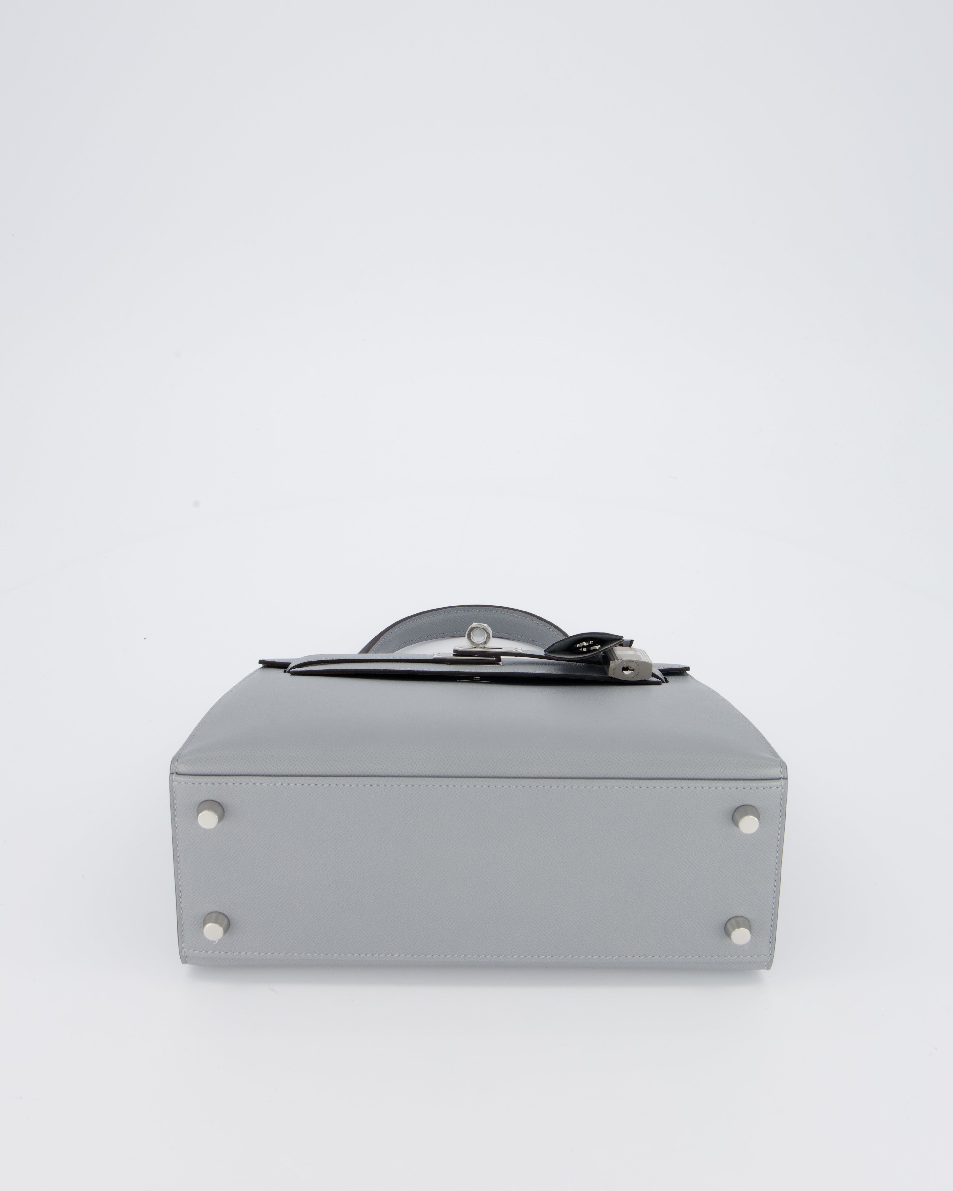 Hermès Kelly 25 Sellier Bag in Gris Pantin Epsom Leather with Palladium Hardware