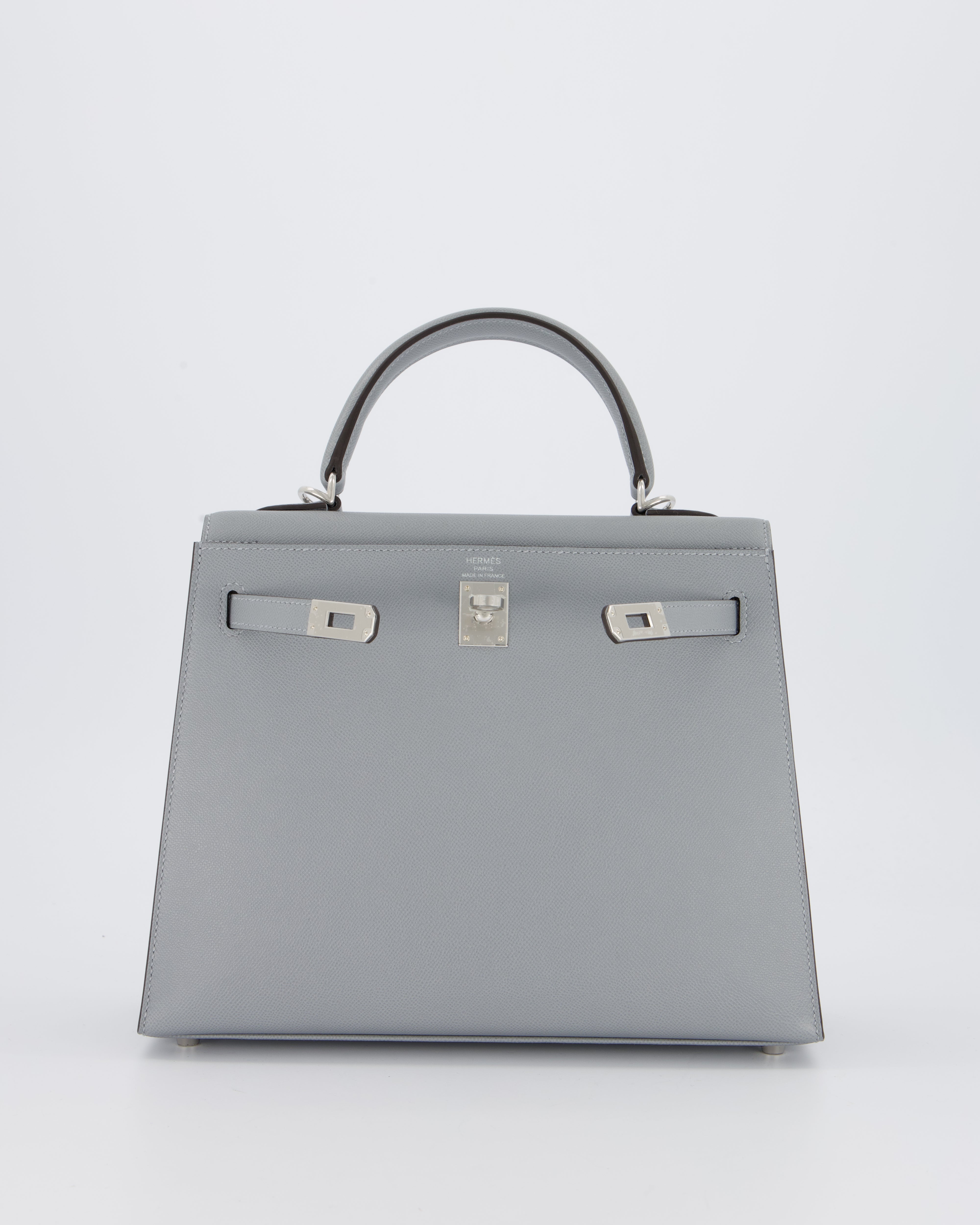 Hermès Kelly 25 Sellier Bag in Gris Pantin Epsom Leather with Palladium Hardware