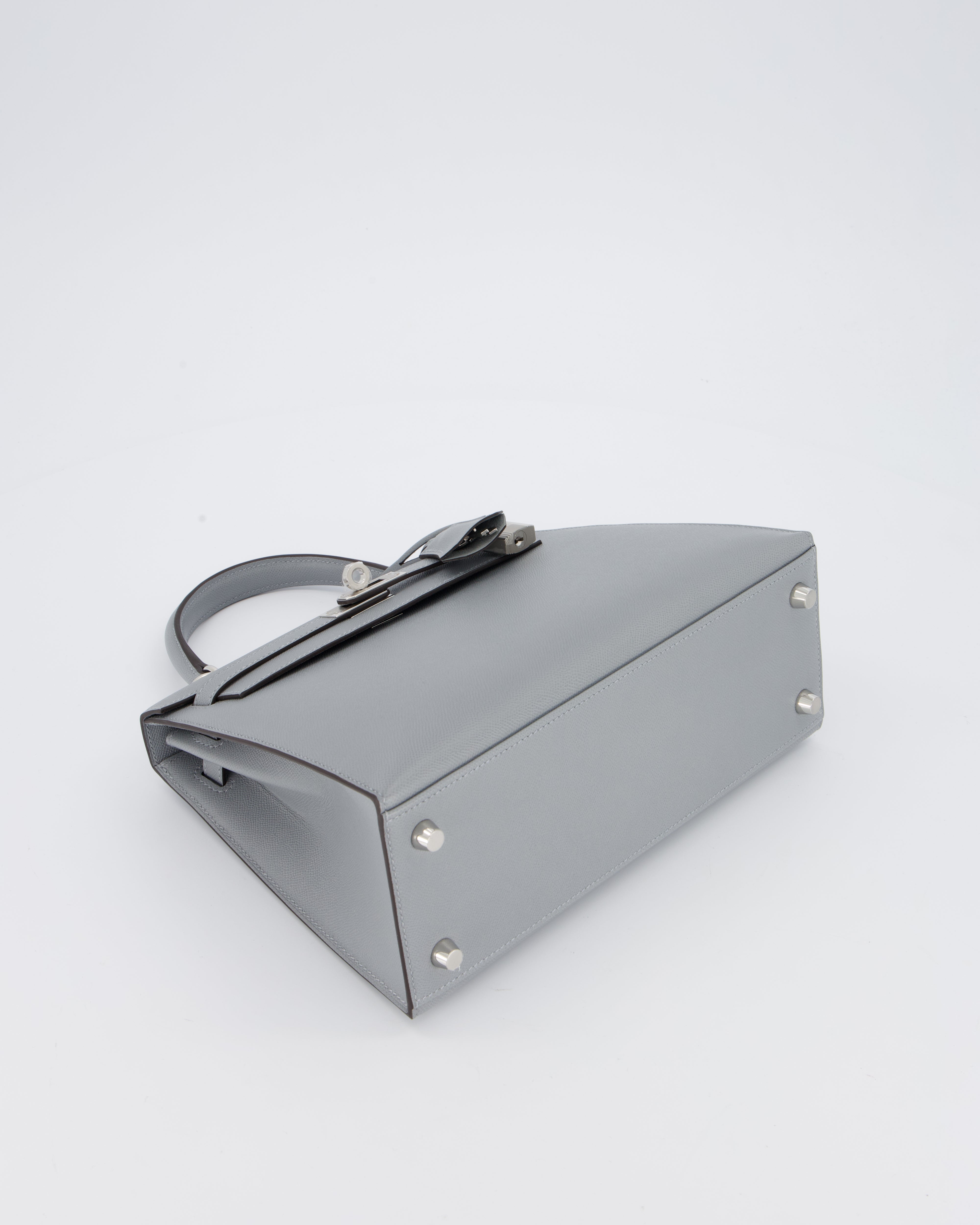 Hermès Kelly 25 Sellier Bag in Gris Pantin Epsom Leather with Palladium Hardware