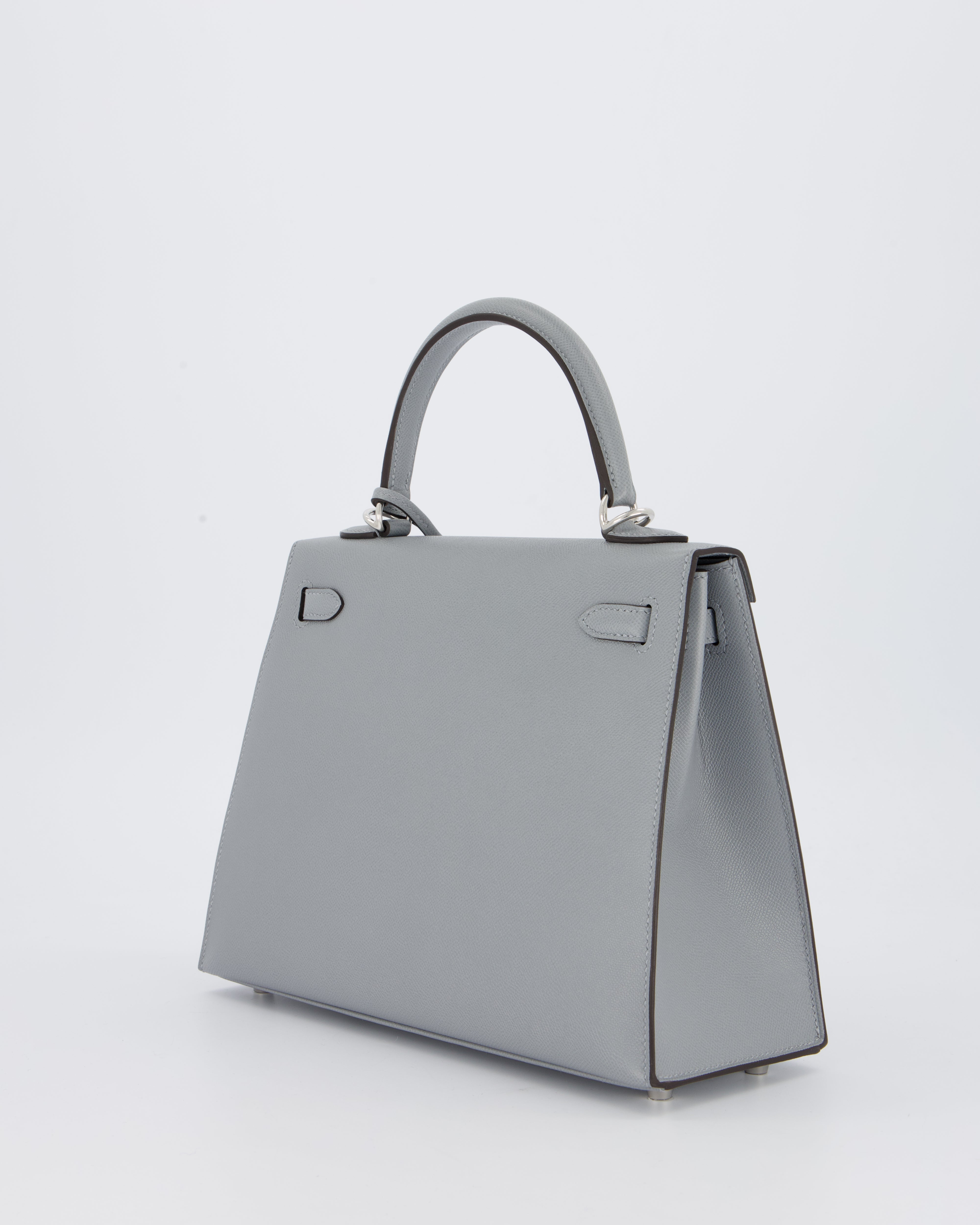 Hermès Kelly 25 Sellier Bag in Gris Pantin Epsom Leather with Palladium Hardware