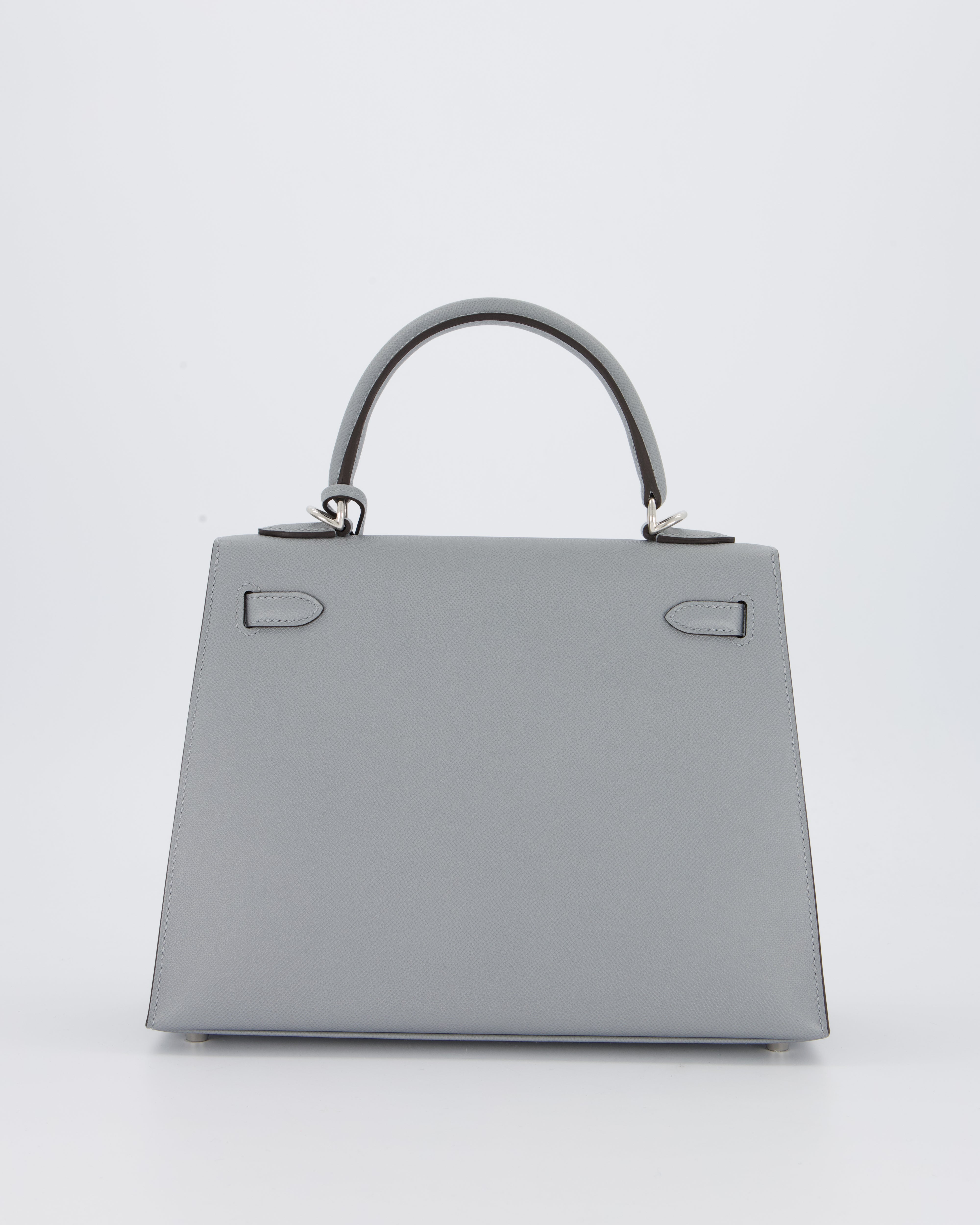 Hermès Kelly 25 Sellier Bag in Gris Pantin Epsom Leather with Palladium Hardware