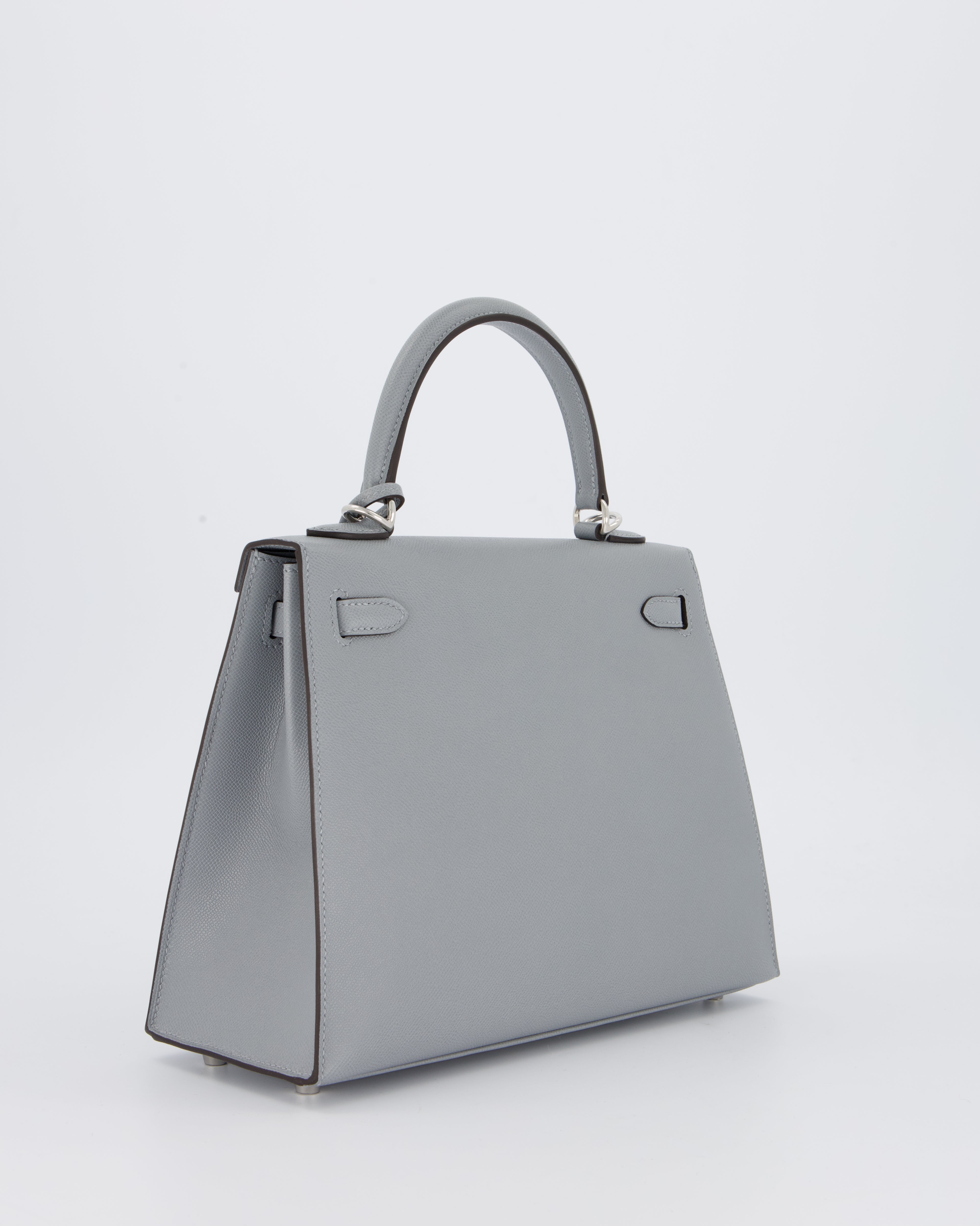Hermès Kelly 25 Sellier Bag in Gris Pantin Epsom Leather with Palladium Hardware