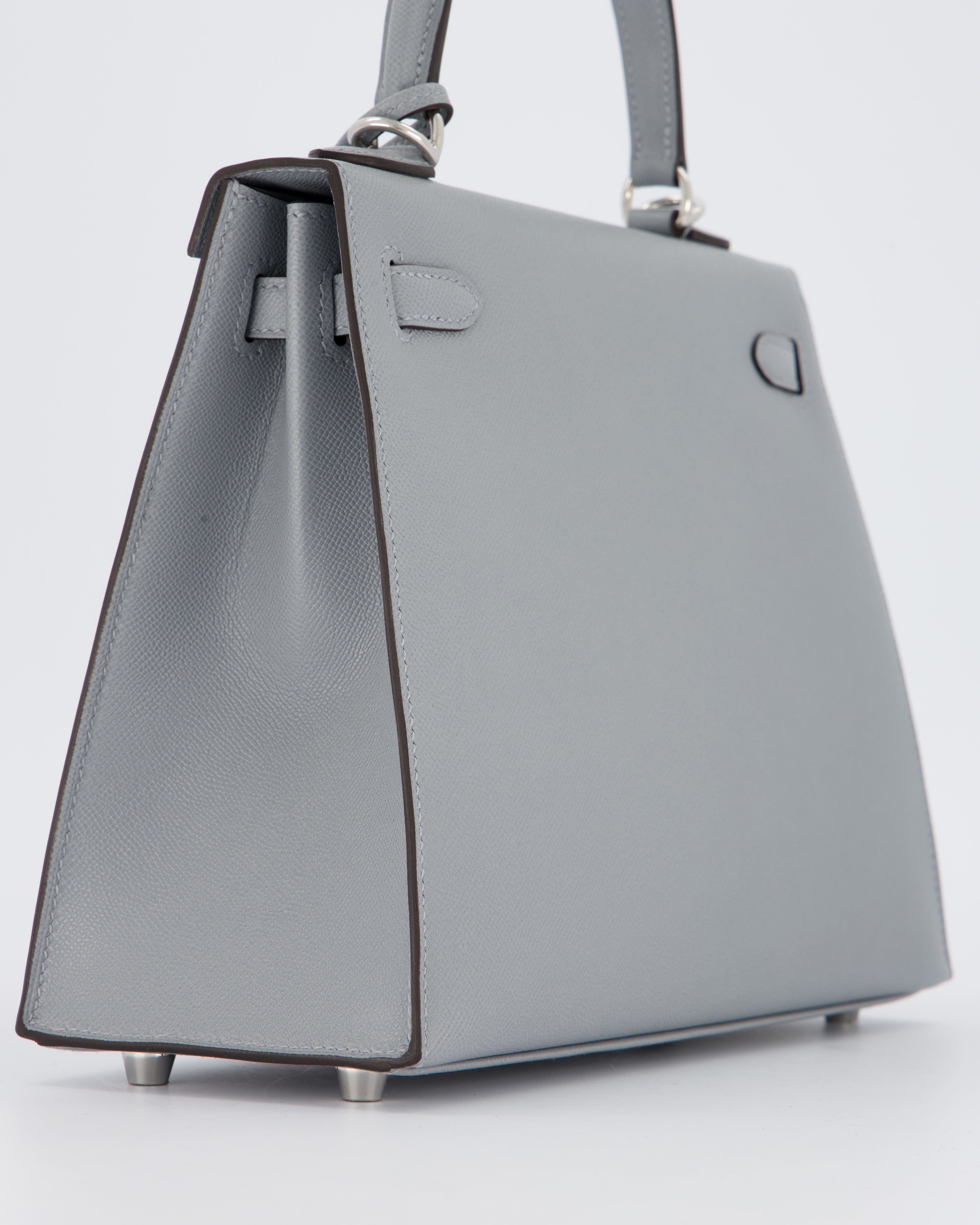 Hermès Kelly 25 Sellier Bag in Gris Pantin Epsom Leather with Palladium Hardware