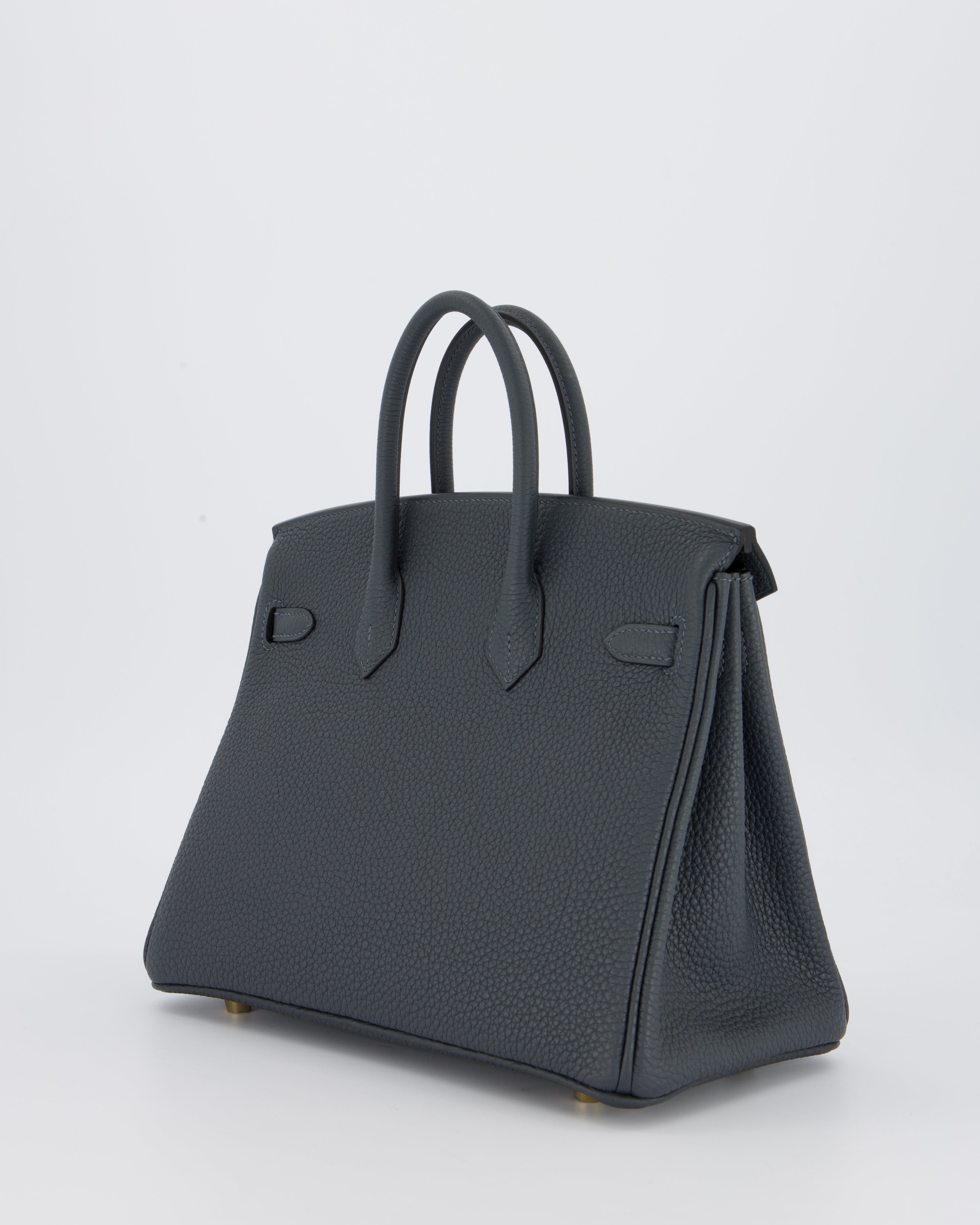 *RARE* Hermès Birkin 25 Retourne Bag in Gris Misty Togo Leather with Gold Hardware