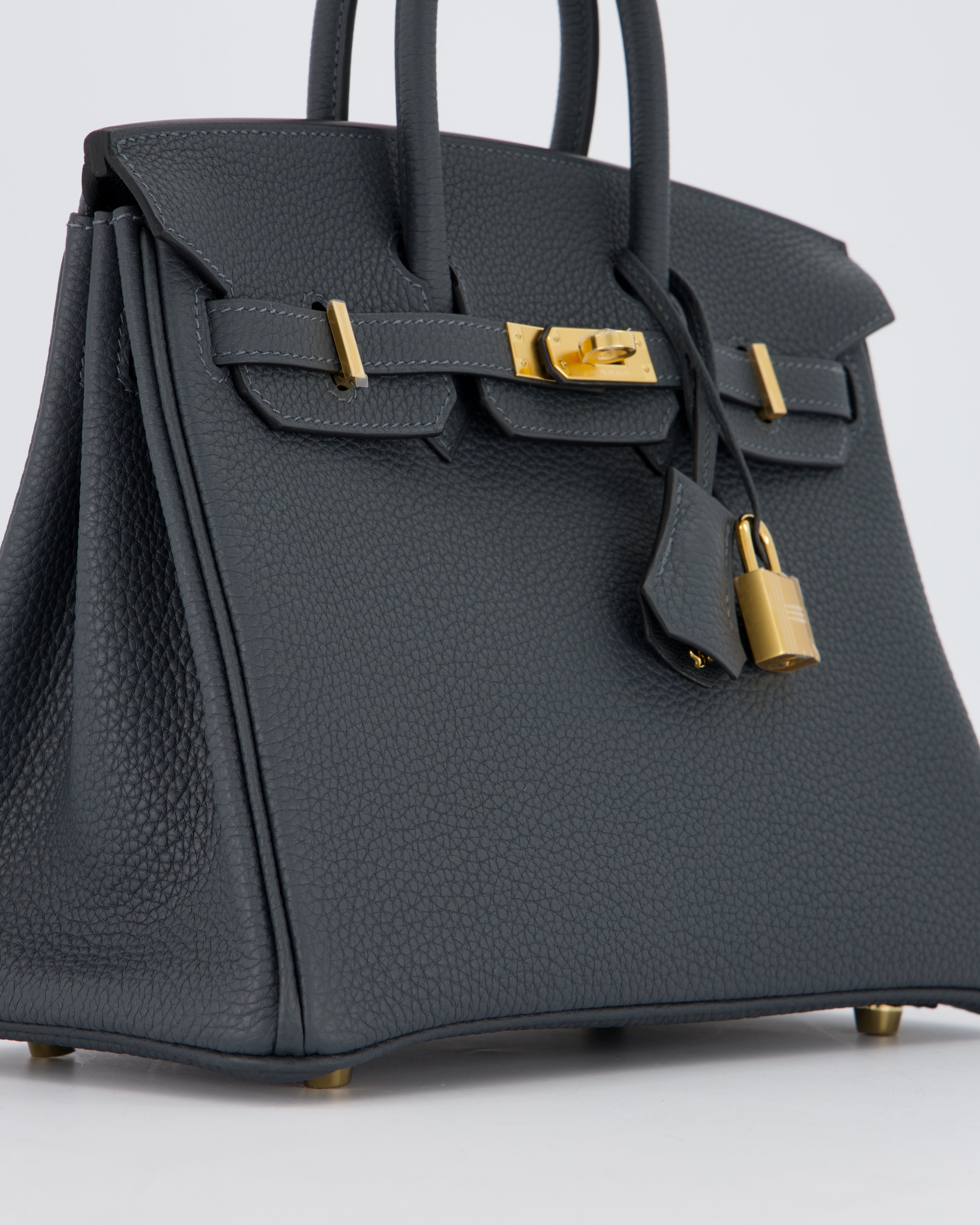 *RARE* Hermès Birkin 25 Retourne Bag in Gris Misty Togo Leather with Gold Hardware