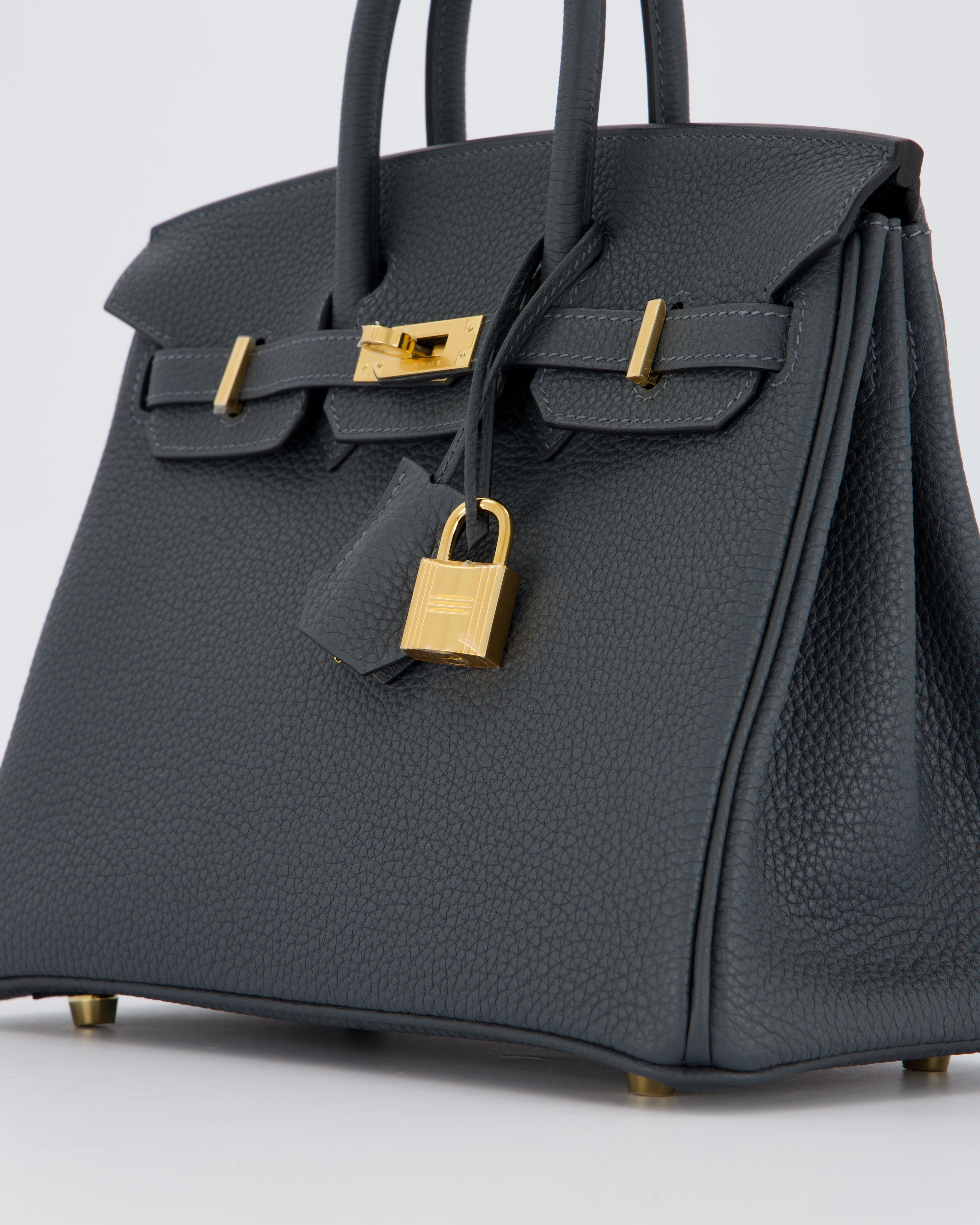 *RARE* Hermès Birkin 25 Retourne Bag in Gris Misty Togo Leather with Gold Hardware