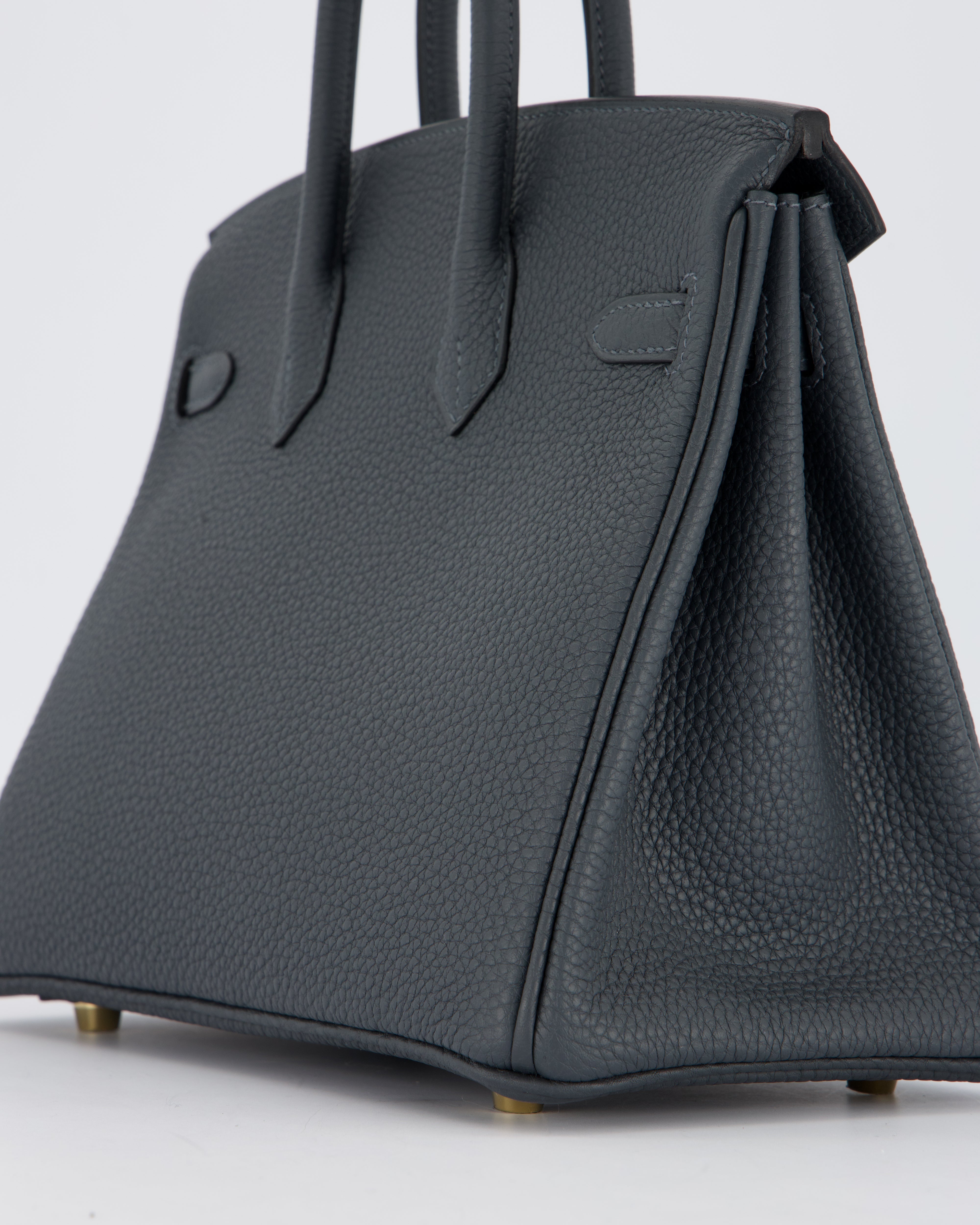 *RARE* Hermès Birkin 25 Retourne Bag in Gris Misty Togo Leather with Gold Hardware