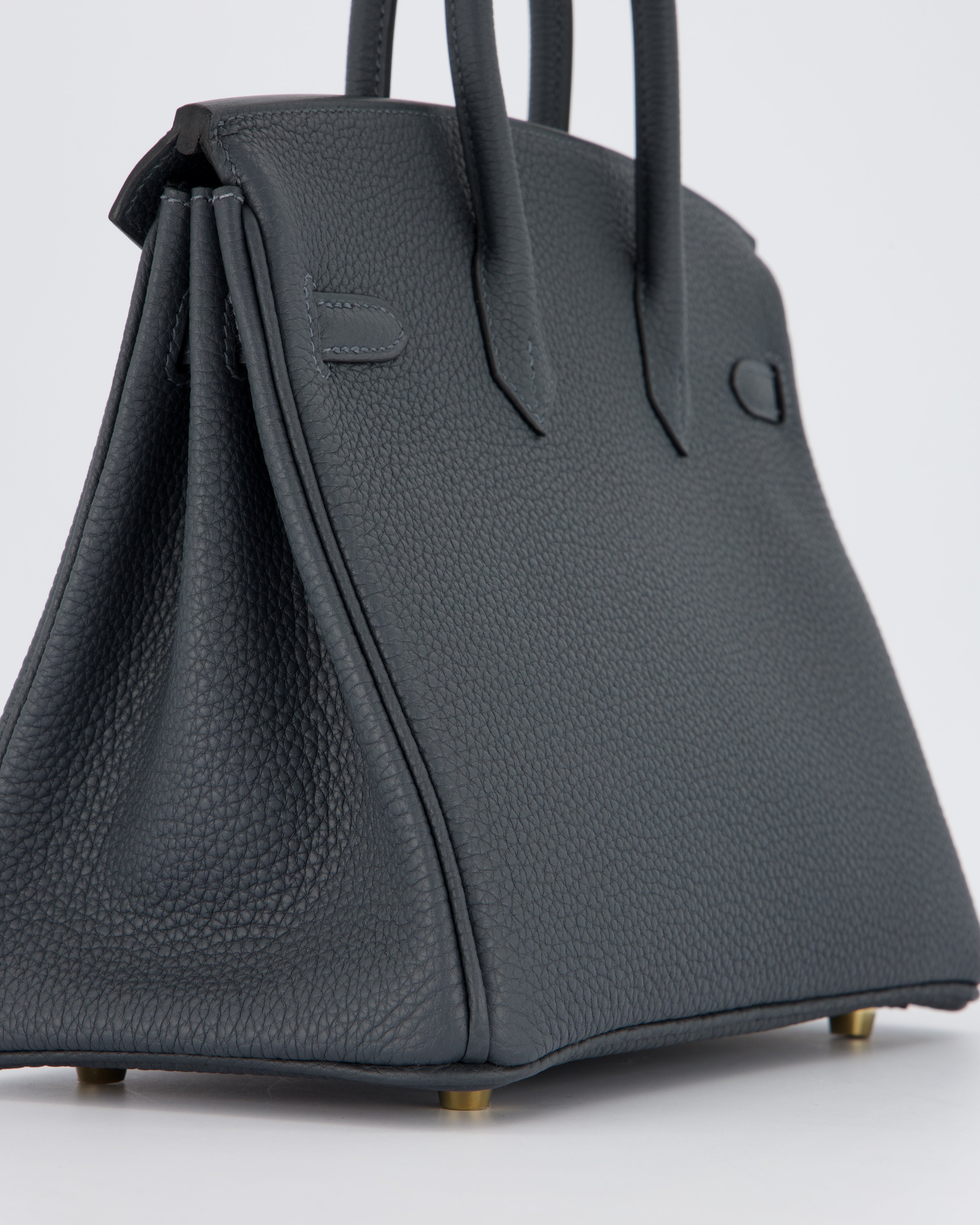 *RARE* Hermès Birkin 25 Retourne Bag in Gris Misty Togo Leather with Gold Hardware