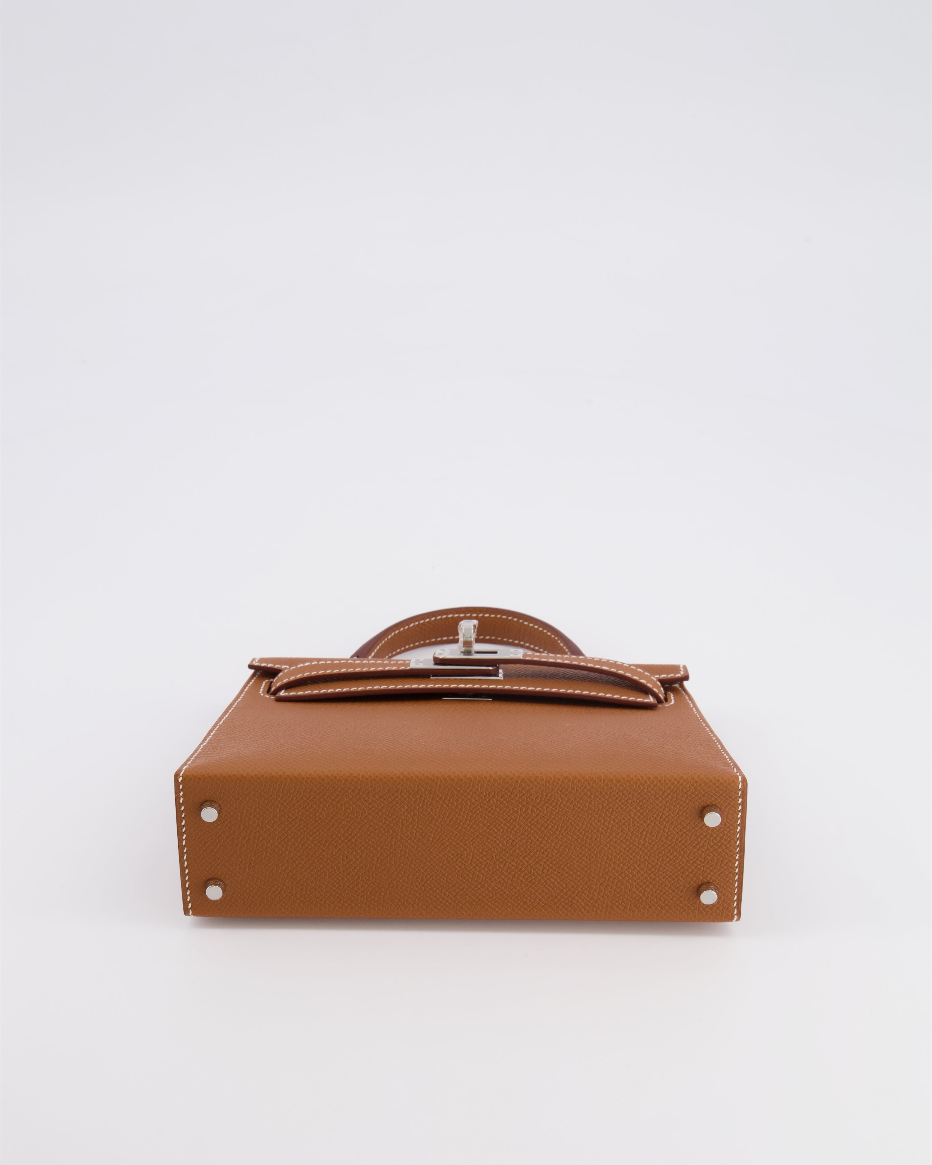 Hermès Mini Kelly II 20 Bag in Gold Epsom Leather with Palladium Hardware