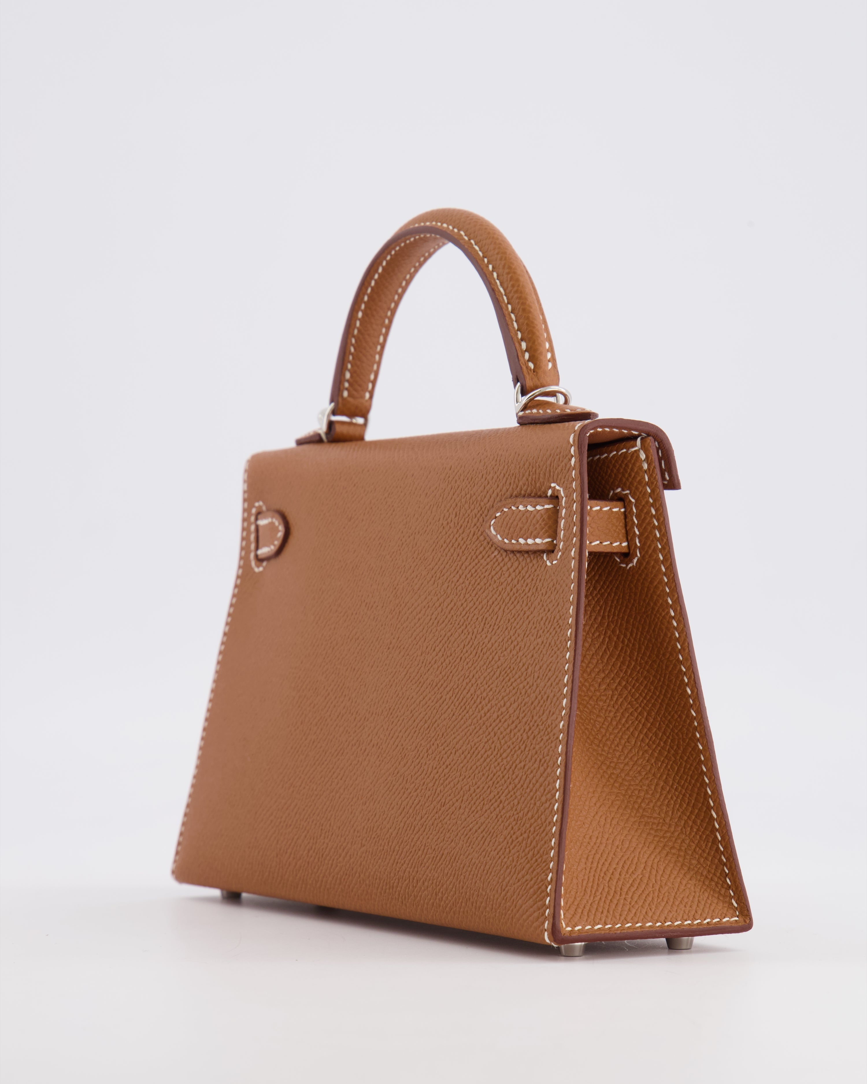 Hermès Mini Kelly II 20 Bag in Gold Epsom Leather with Palladium Hardware