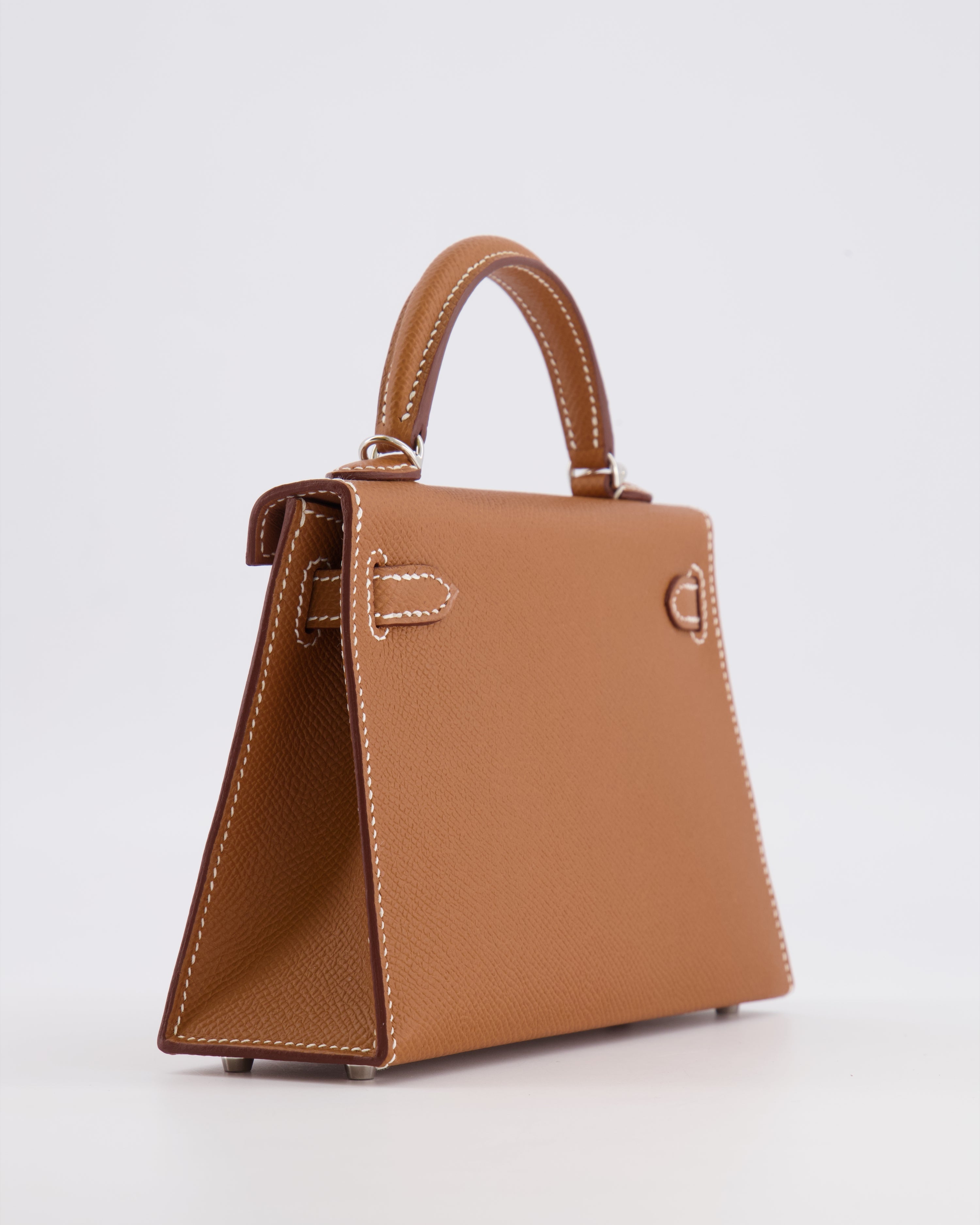 Hermès Mini Kelly II 20 Bag in Gold Epsom Leather with Palladium Hardware