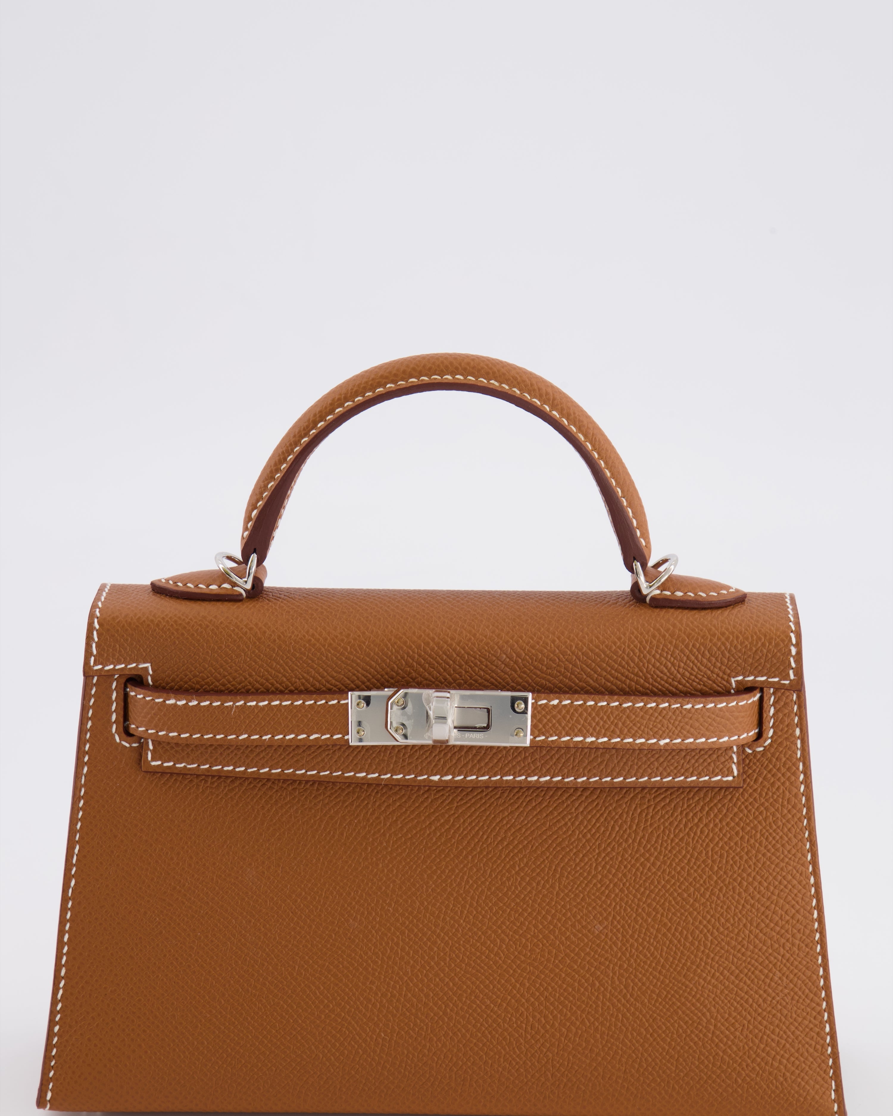 Hermès Mini Kelly II 20 Bag in Gold Epsom Leather with Palladium Hardware