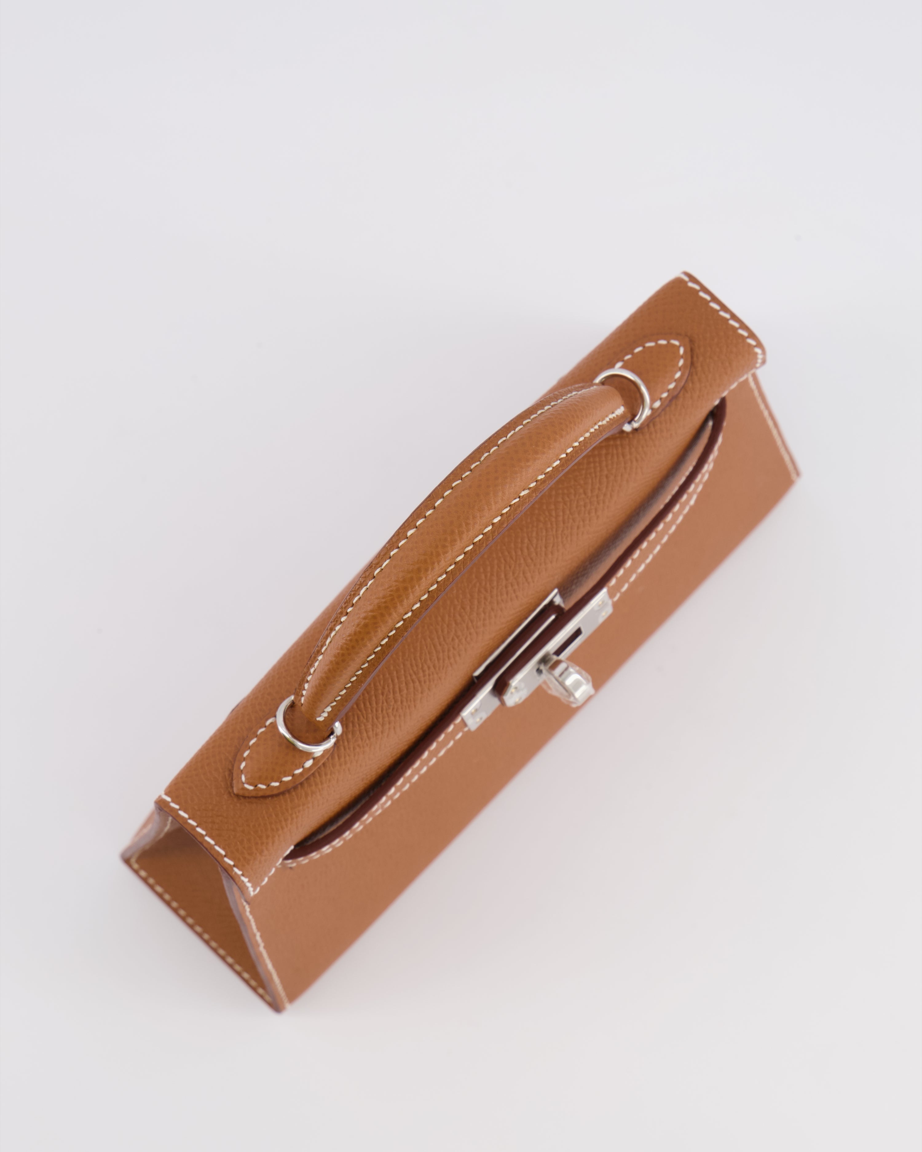 Hermès Mini Kelly II 20 Bag in Gold Epsom Leather with Palladium Hardware
